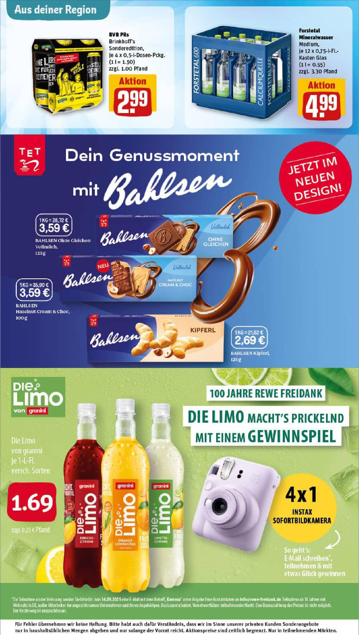REWE Prospekt ab 17.08.2025 zum Blättern » Angebote | Seite: 30 | Produkte: Pils, Mineralwasser, Zitrone, Granini die limo