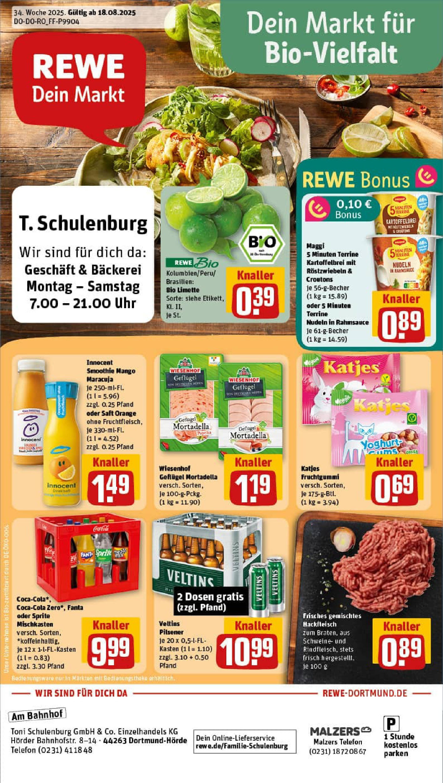 REWE Prospekt ab 17.08.2025 zum Blättern » Angebote | Seite: 1 | Produkte: Fanta, Maggi, Limette, Nudeln