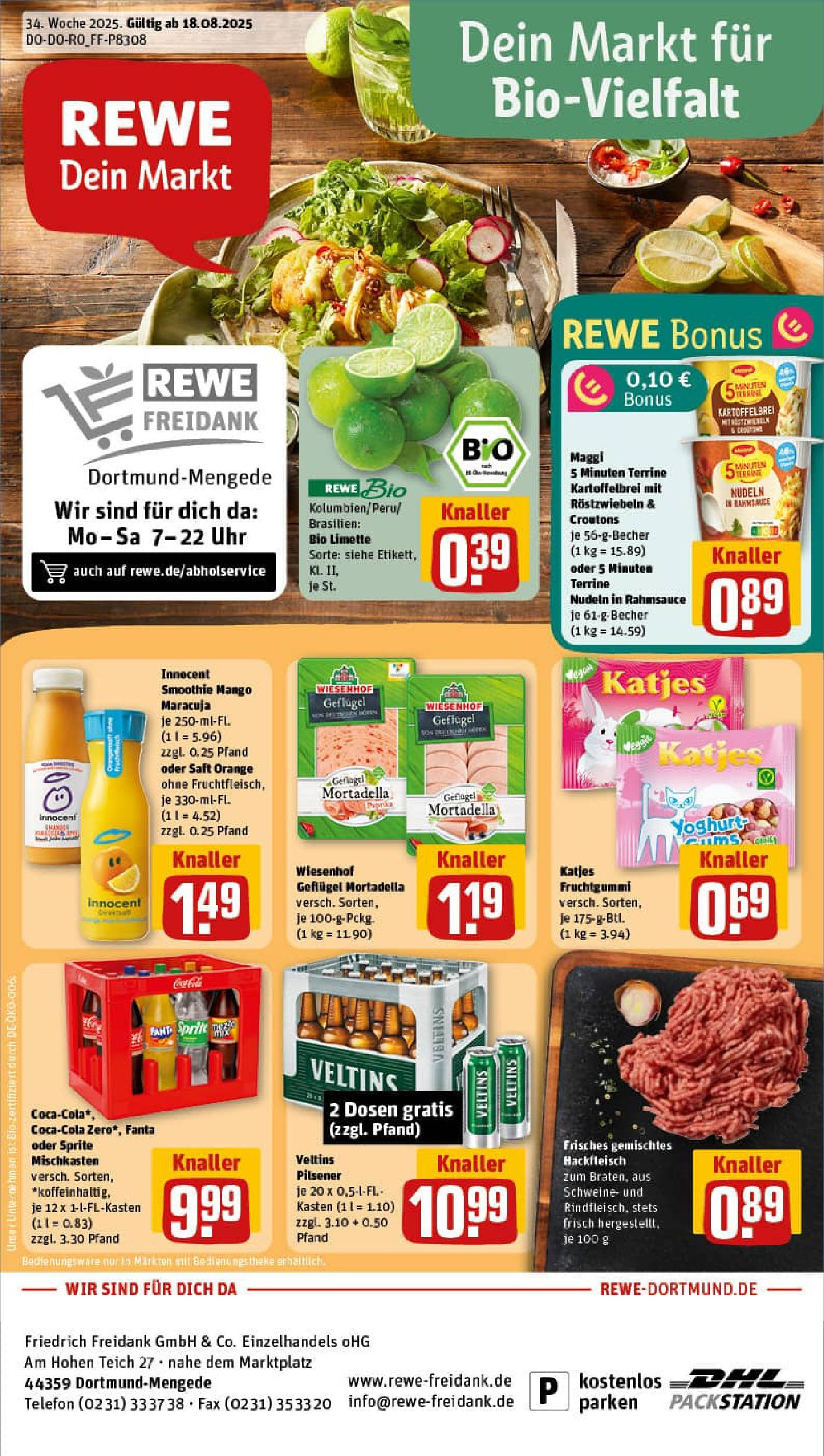 REWE Prospekt ab 17.08.2025 zum Blättern » Angebote | Seite: 1 | Produkte: Fanta, Sprite, Theke, Veltins REWE Prospekt ab 17.08.2025 zum Blättern » Angebote | Seite: 1 | Produkte: Fanta, Sprite, Theke, Veltins