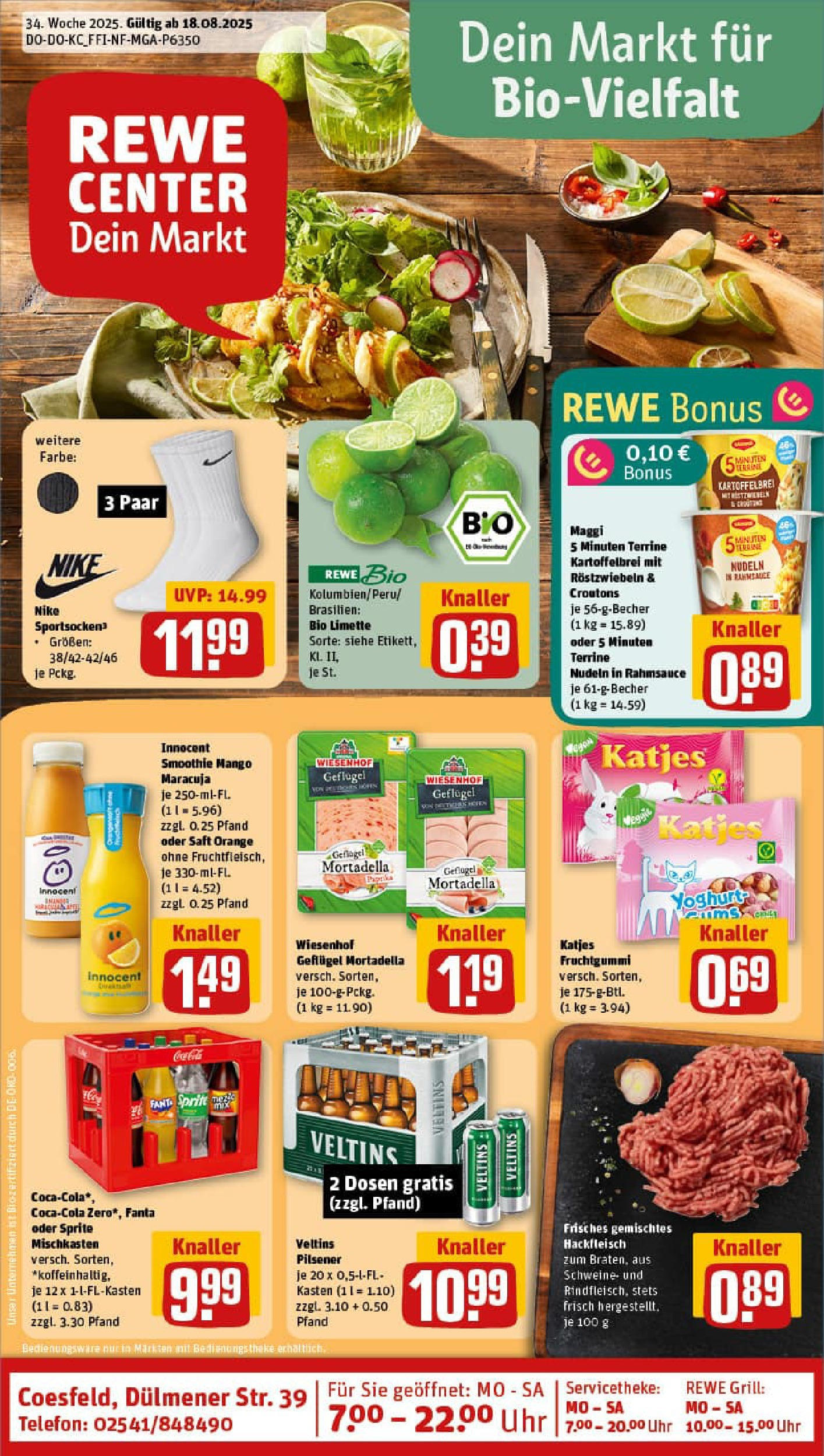 REWE Prospekt ab 17.08.2025 zum Blättern » Angebote | Seite: 1 | Produkte: Sprite, Limette, Uhr, Maggi 5 minuten terrine