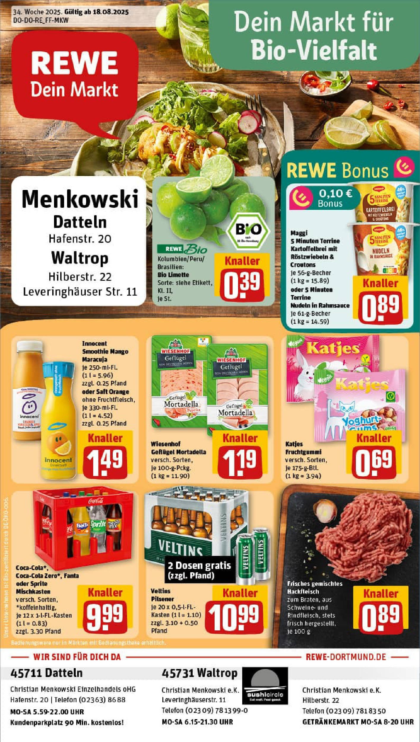 REWE Prospekt ab 17.08.2025 zum Blättern » Angebote | Seite: 1 | Produkte: Fanta, Sprite, Saft, Uhr REWE Prospekt ab 17.08.2025 zum Blättern » Angebote | Seite: 1 | Produkte: Fanta, Sprite, Saft, Uhr