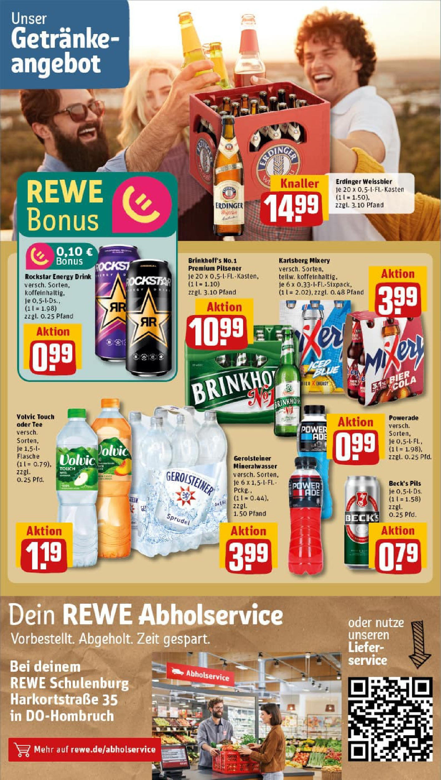 REWE Prospekt ab 17.08.2025 zum Blättern » Angebote | Seite: 18 | Produkte: Erdinger, Rockstar, Mineralwasser, Volvic