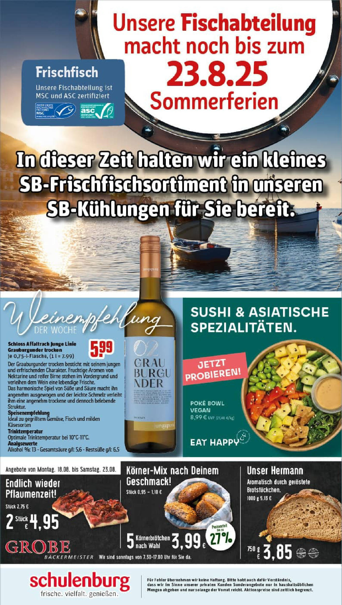 REWE Prospekt ab 17.08.2025 zum Blättern » Angebote | Seite: 30 | Produkte: Fisch, Nektarine, Birne, Wein