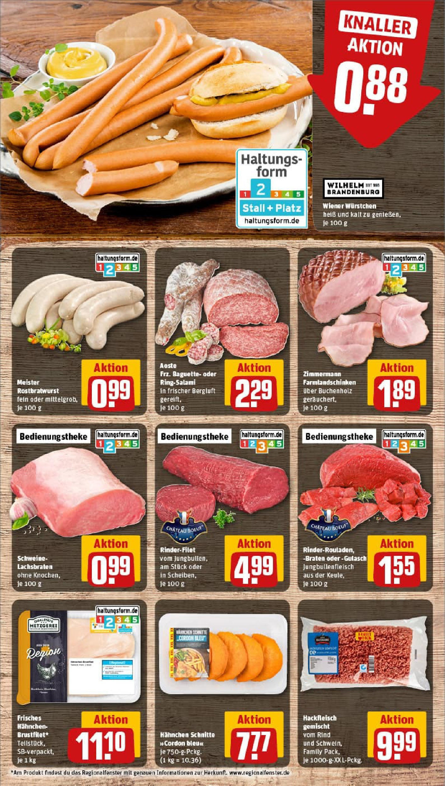 REWE Prospekt ab 17.08.2025 zum Blättern » Angebote | Seite: 8 | Produkte: Hahnchen, Rinderfilet, Gulasch, Hackfleisch
