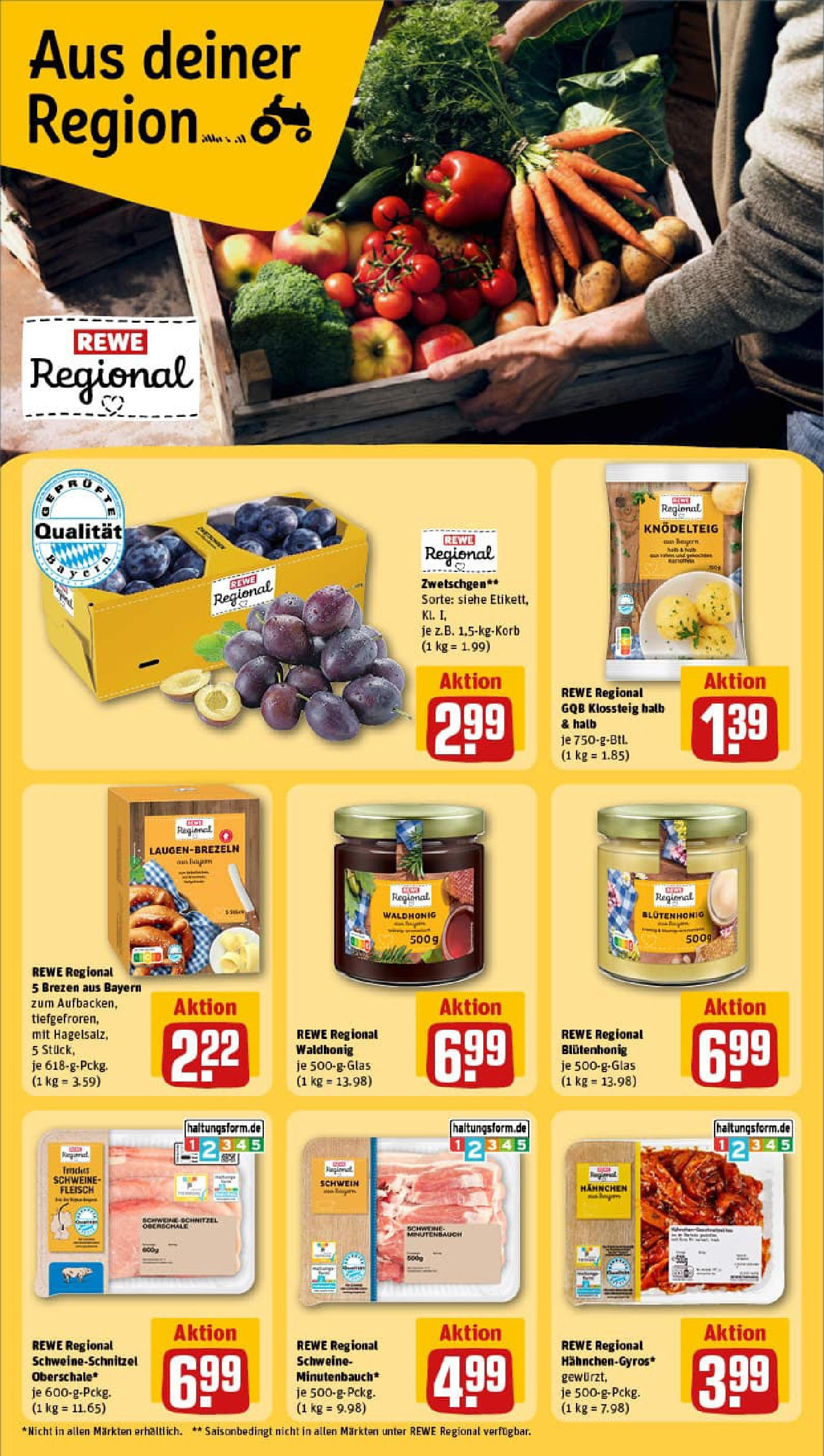 REWE Prospekt ab 17.08.2025 zum Blättern » Angebote | Seite: 13 | Produkte: Hahnchen, Zwetschgen, Schnitzel, Fleisch REWE Prospekt ab 17.08.2025 zum Blättern » Angebote | Seite: 13 | Produkte: Hahnchen, Zwetschgen, Schnitzel, Fleisch