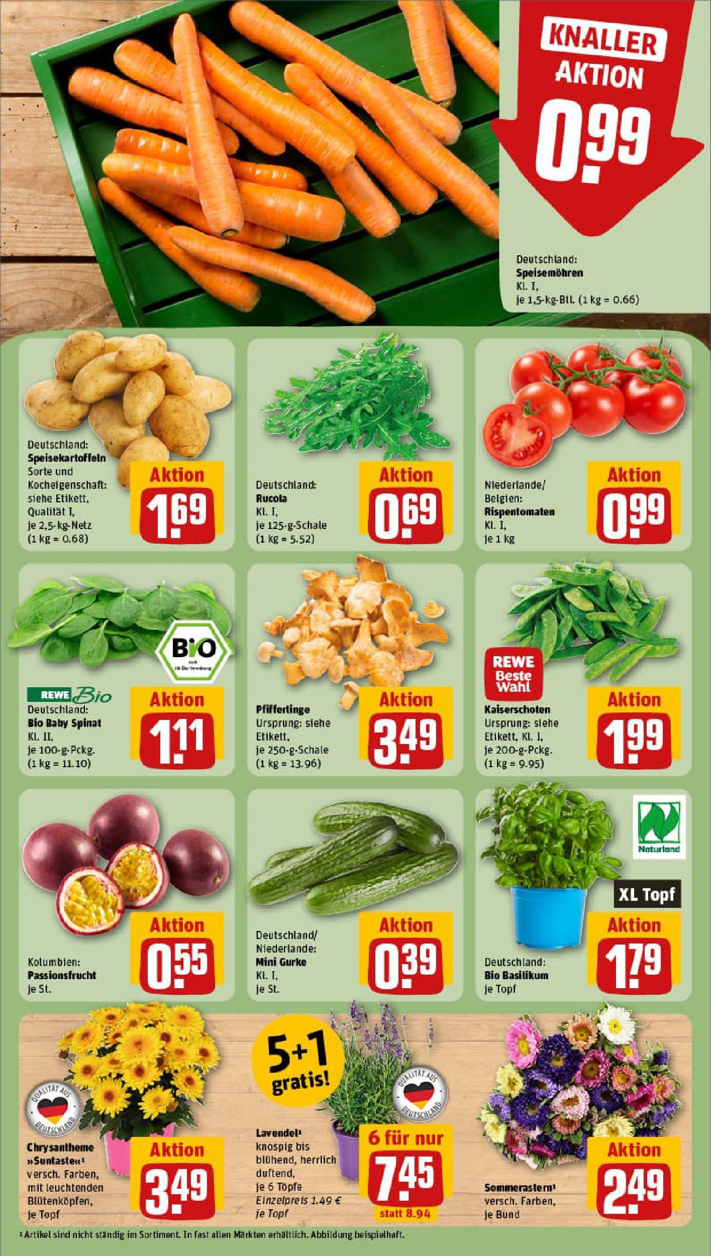 REWE Prospekt ab 17.08.2025 zum Blättern » Angebote | Seite: 7 | Produkte: Rucola, Pfifferlinge, Lavendel REWE Prospekt ab 17.08.2025 zum Blättern » Angebote | Seite: 7 | Produkte: Rucola, Pfifferlinge, Lavendel