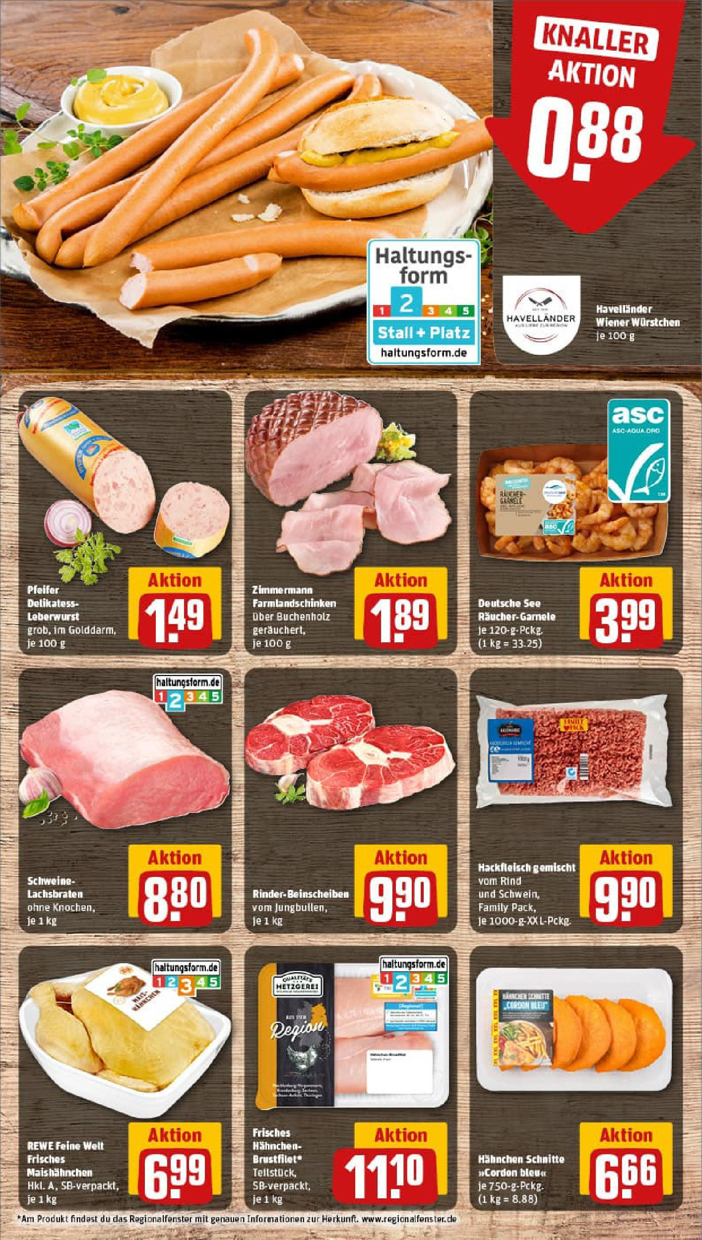 REWE Prospekt ab 17.08.2025 zum Blättern » Angebote | Seite: 8 | Produkte: Hahnchen, Wiener wurstchen, Hackfleisch REWE Prospekt ab 17.08.2025 zum Blättern » Angebote | Seite: 8 | Produkte: Hahnchen, Wiener wurstchen, Hackfleisch