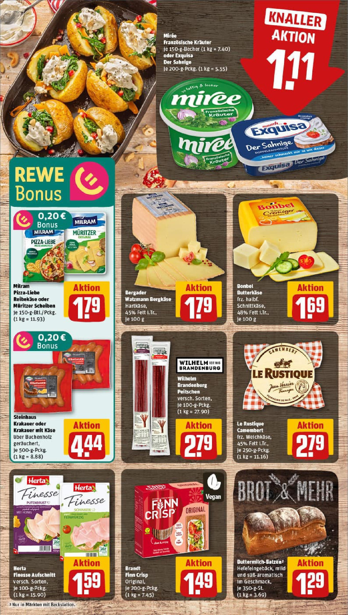 REWE Prospekt ab 17.08.2025 zum Blättern » Angebote | Seite: 9 | Produkte: Milram, Brot, Reibekase, Herta finesse REWE Prospekt ab 17.08.2025 zum Blättern » Angebote | Seite: 9 | Produkte: Milram, Brot, Reibekase, Herta finesse