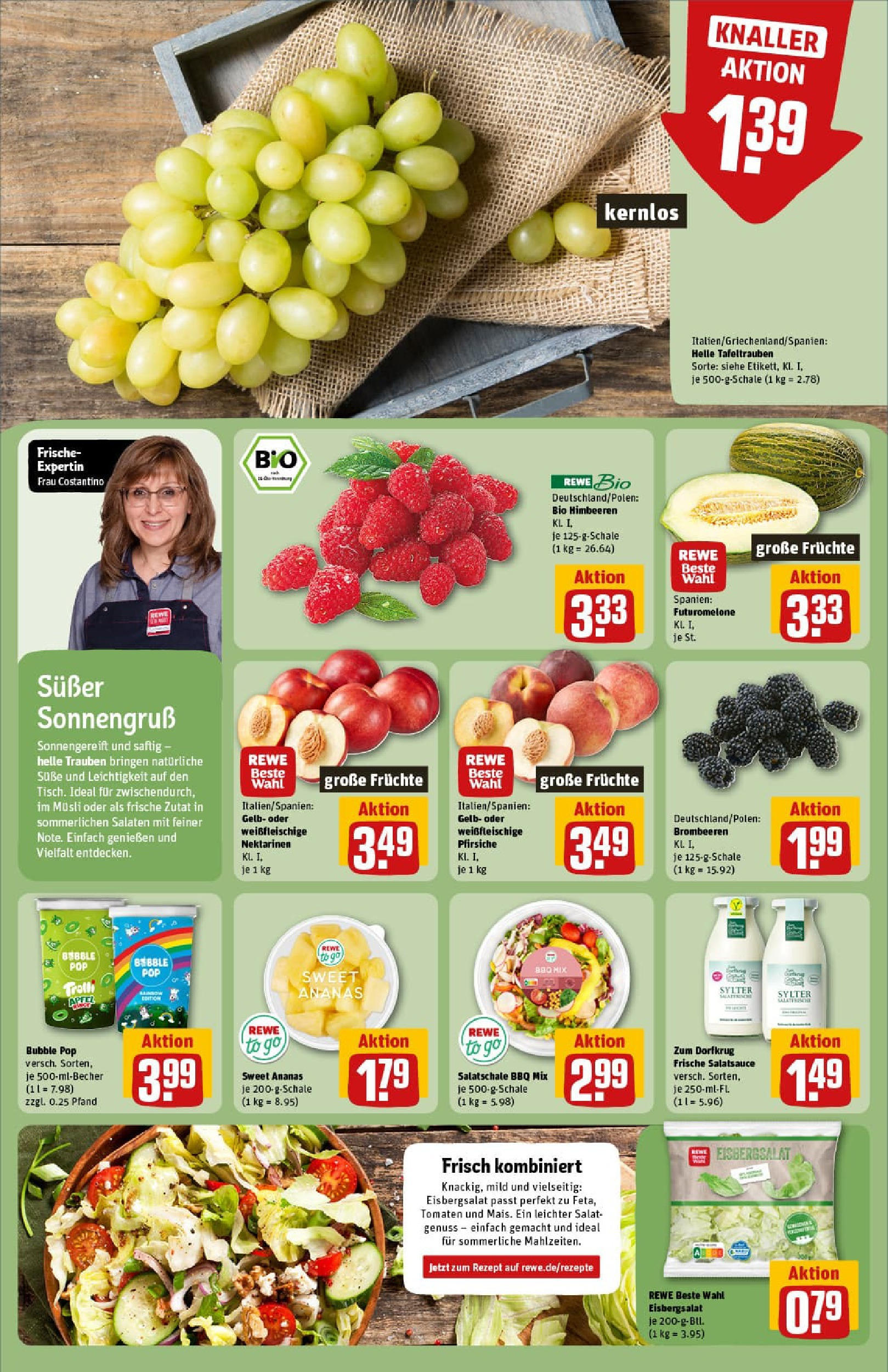 REWE Prospekt ab 17.08.2025 zum Blättern » Angebote | Seite: 6 | Produkte: Nektarinen, Trauben, Äpfel, Tomaten