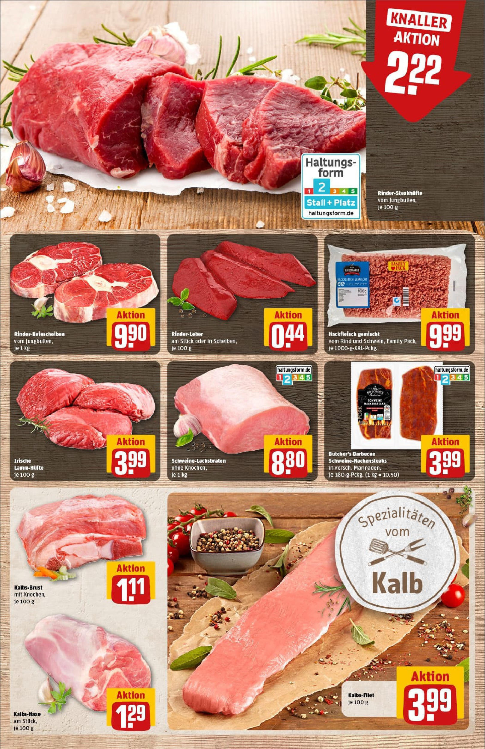 REWE Prospekt ab 17.08.2025 zum Blättern » Angebote | Seite: 9 | Produkte: Nackensteaks, Hackfleisch