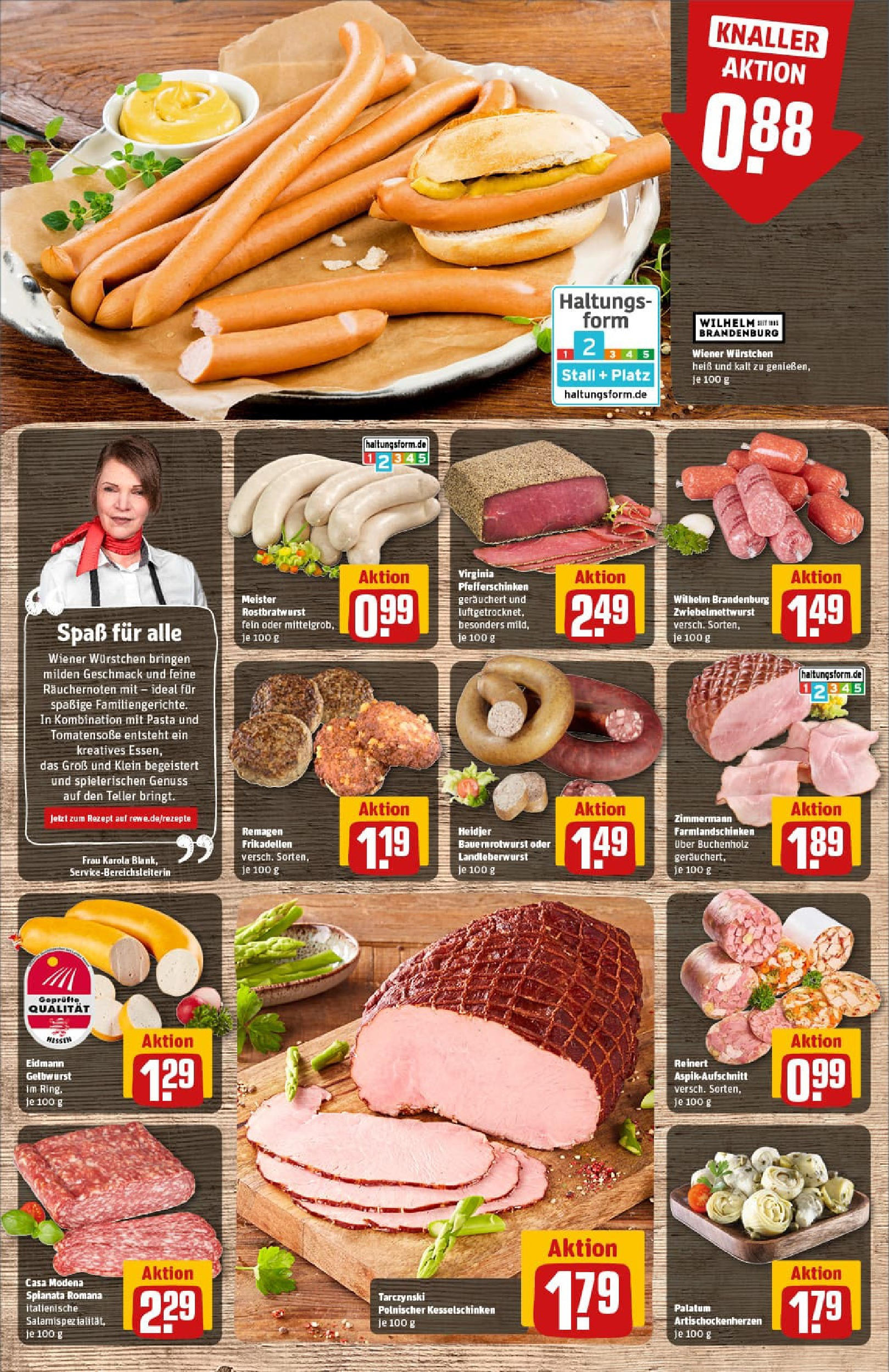 REWE Prospekt ab 17.08.2025 zum Blättern » Angebote | Seite: 10 | Produkte: Wiener wurstchen, Pasta, Salami