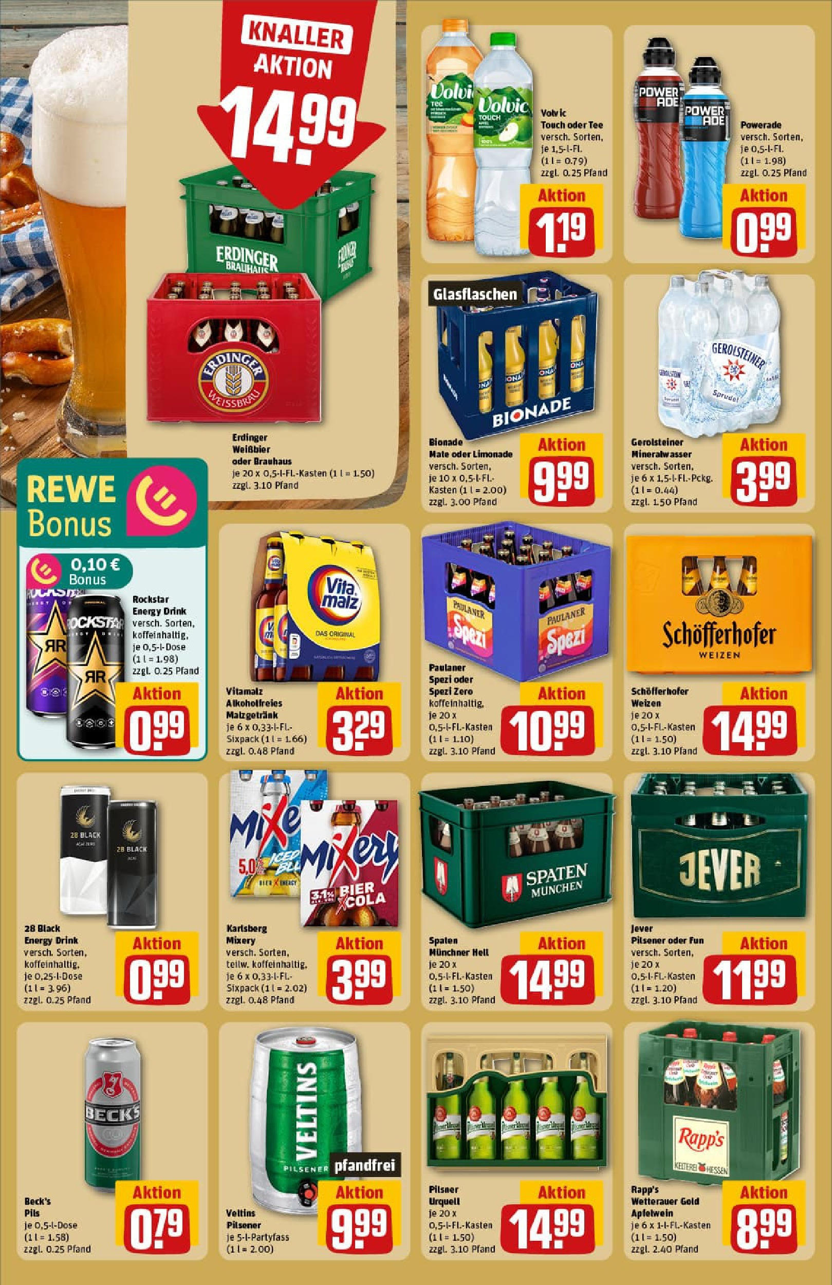 REWE Prospekt ab 17.08.2025 zum Blättern » Angebote | Seite: 16 | Produkte: Bier, Powerade, Jever, Paulaner REWE Prospekt ab 17.08.2025 zum Blättern » Angebote | Seite: 16 | Produkte: Bier, Powerade, Jever, Paulaner