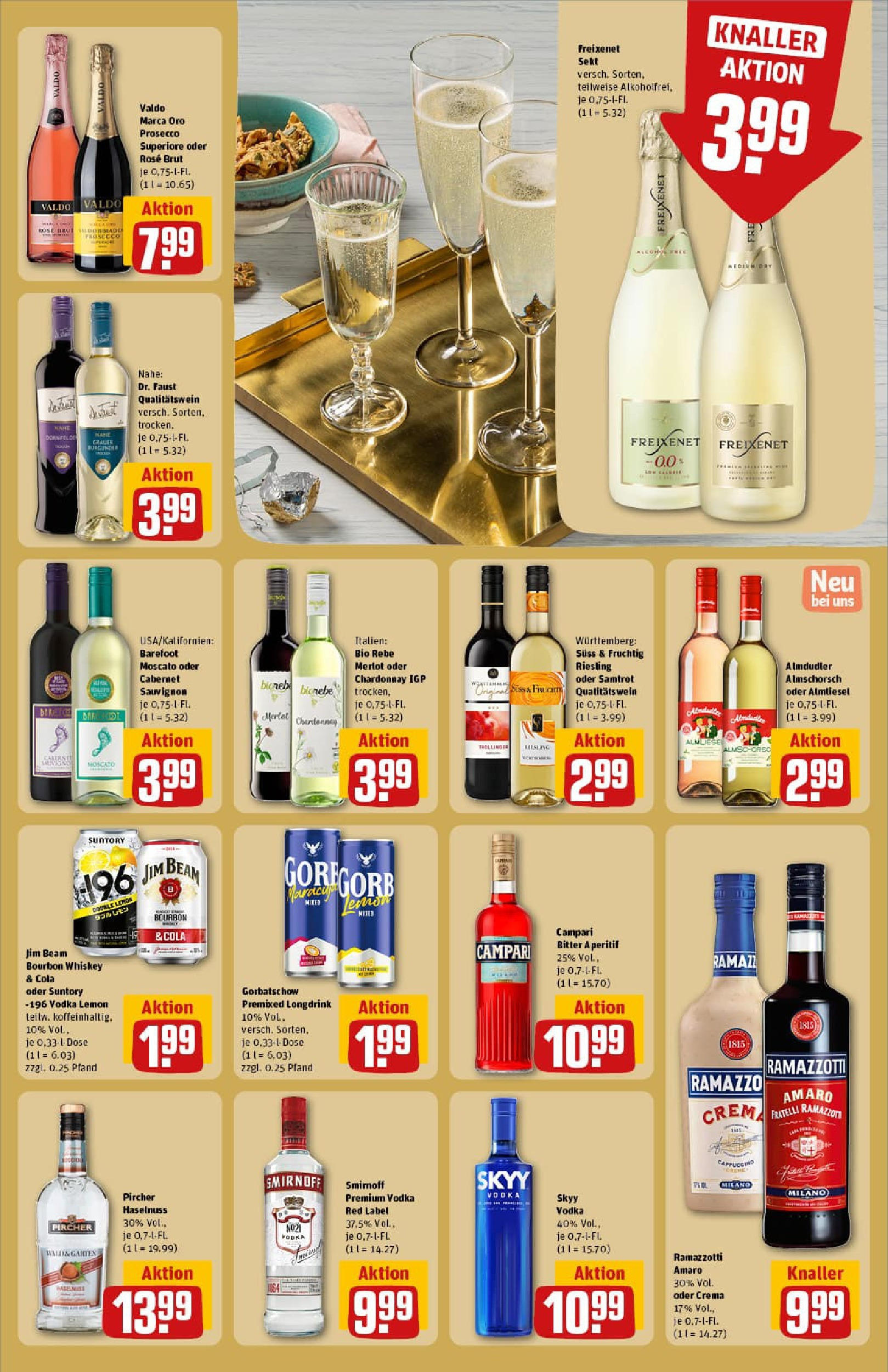 REWE Prospekt ab 17.08.2025 zum Blättern » Angebote | Seite: 17 | Produkte: Jim beam, Cola, Freixenet, Campari