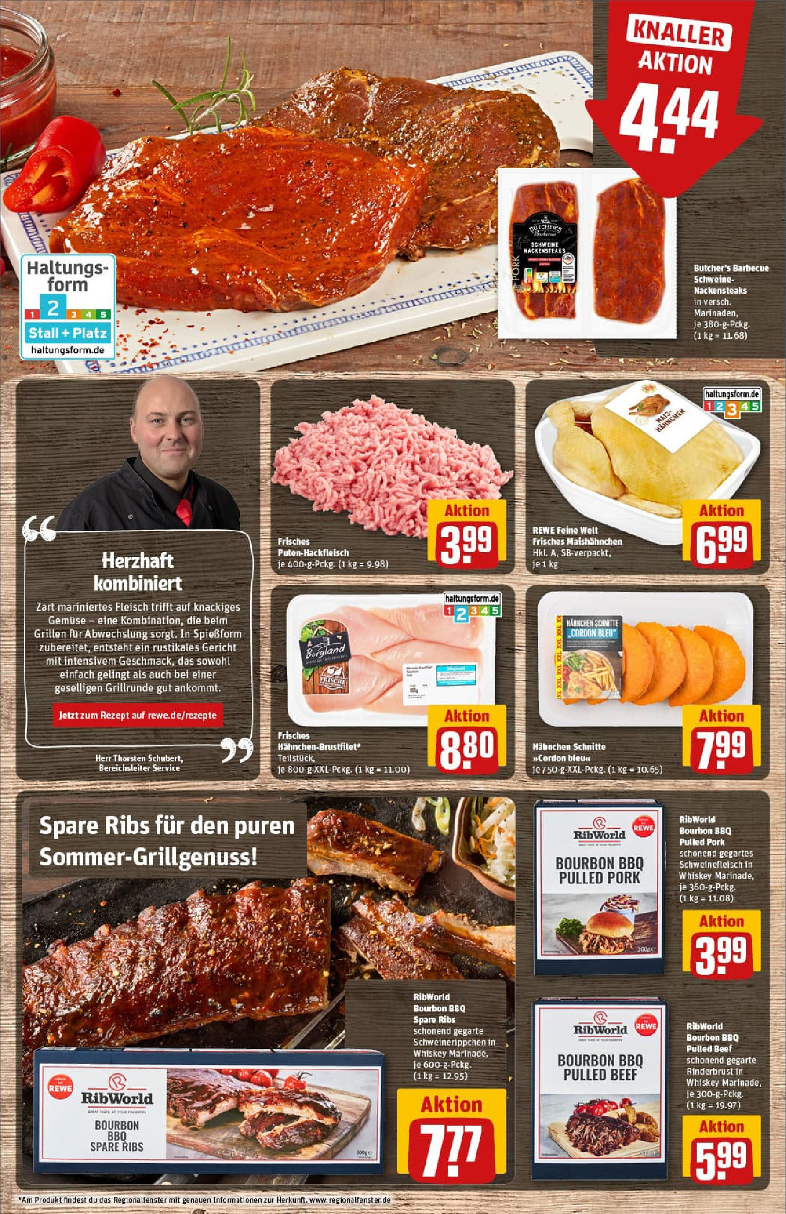 REWE Prospekt ab 17.08.2025 zum Blättern » Angebote | Seite: 8 | Produkte: Spare ribs, Schweinefleisch, Bourbon, Whiskey REWE Prospekt ab 17.08.2025 zum Blättern » Angebote | Seite: 8 | Produkte: Spare ribs, Schweinefleisch, Bourbon, Whiskey