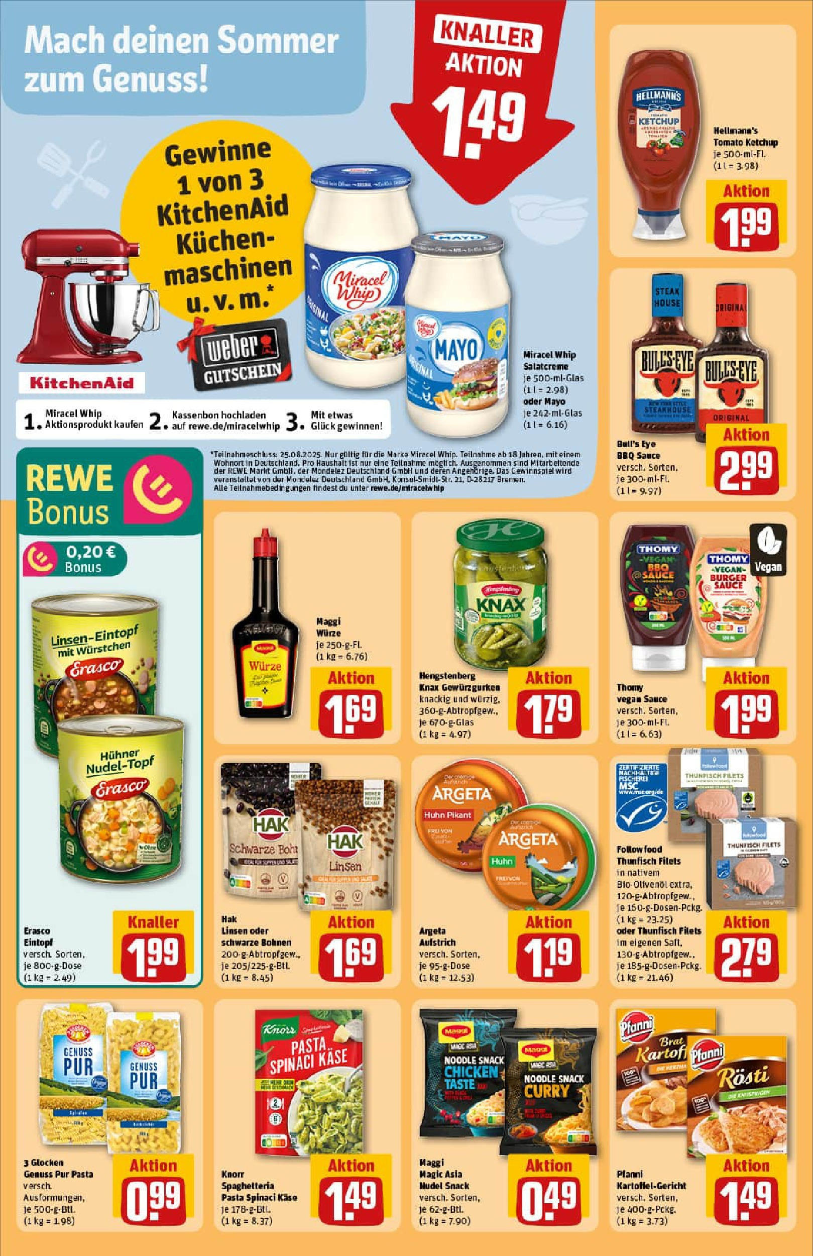 REWE Prospekt ab 17.08.2025 zum Blättern » Angebote | Seite: 18 | Produkte: Maggi, Knorr, Pasta, Steak