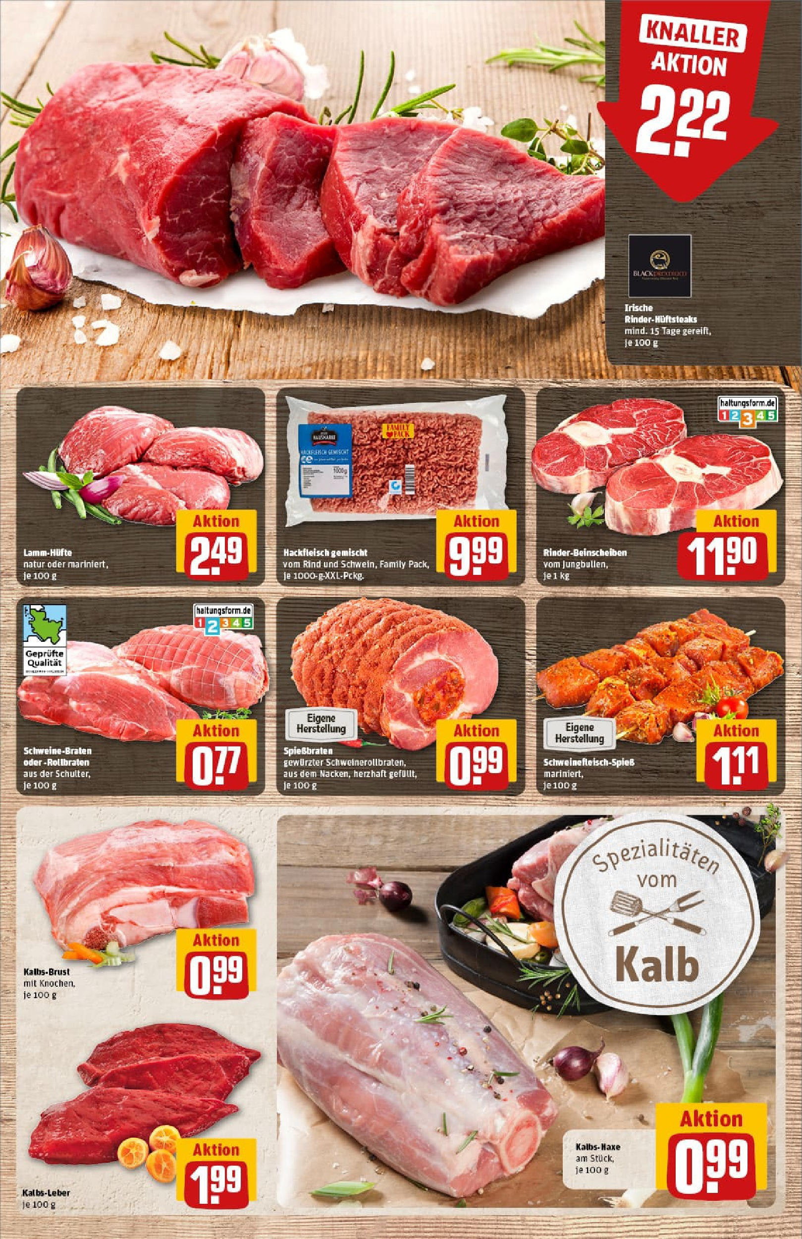 REWE Prospekt ab 17.08.2025 zum Blättern » Angebote | Seite: 9 | Produkte: Kalbsleber, Steak, Hackfleisch REWE Prospekt ab 17.08.2025 zum Blättern » Angebote | Seite: 9 | Produkte: Kalbsleber, Steak, Hackfleisch
