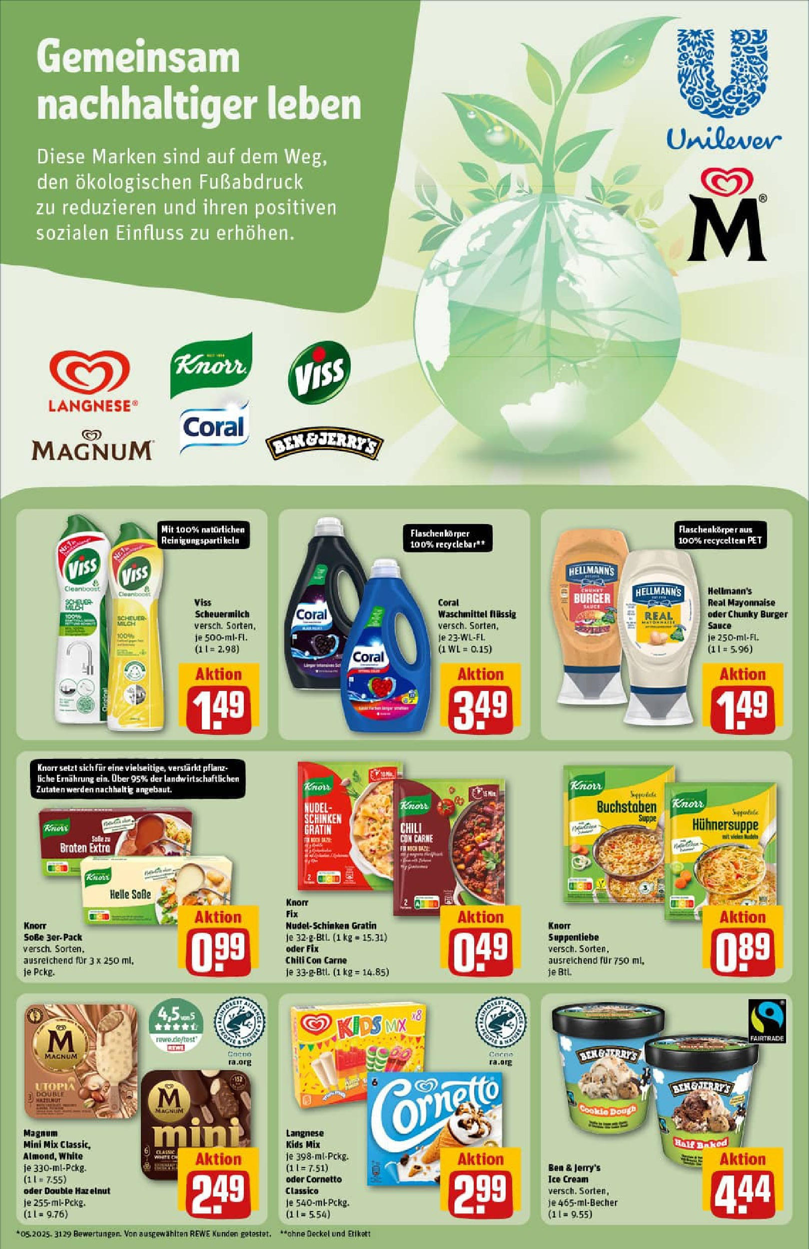 REWE Prospekt ab 17.08.2025 zum Blättern » Angebote | Seite: 23 | Produkte: Knorr fix, Langnese, Burger, Mayonnaise