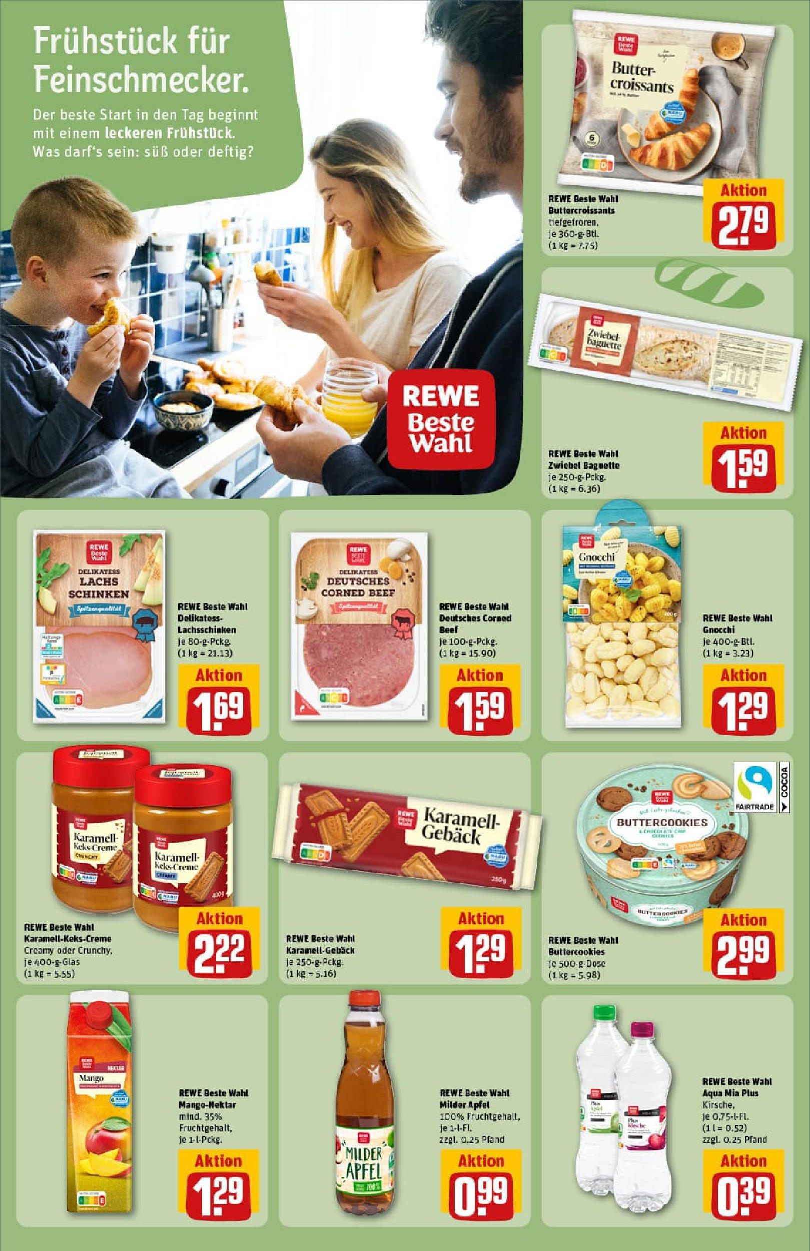 REWE Prospekt ab 17.08.2025 zum Blättern » Angebote | Seite: 14 | Produkte: Butter, Lachs, Mango, Schinken