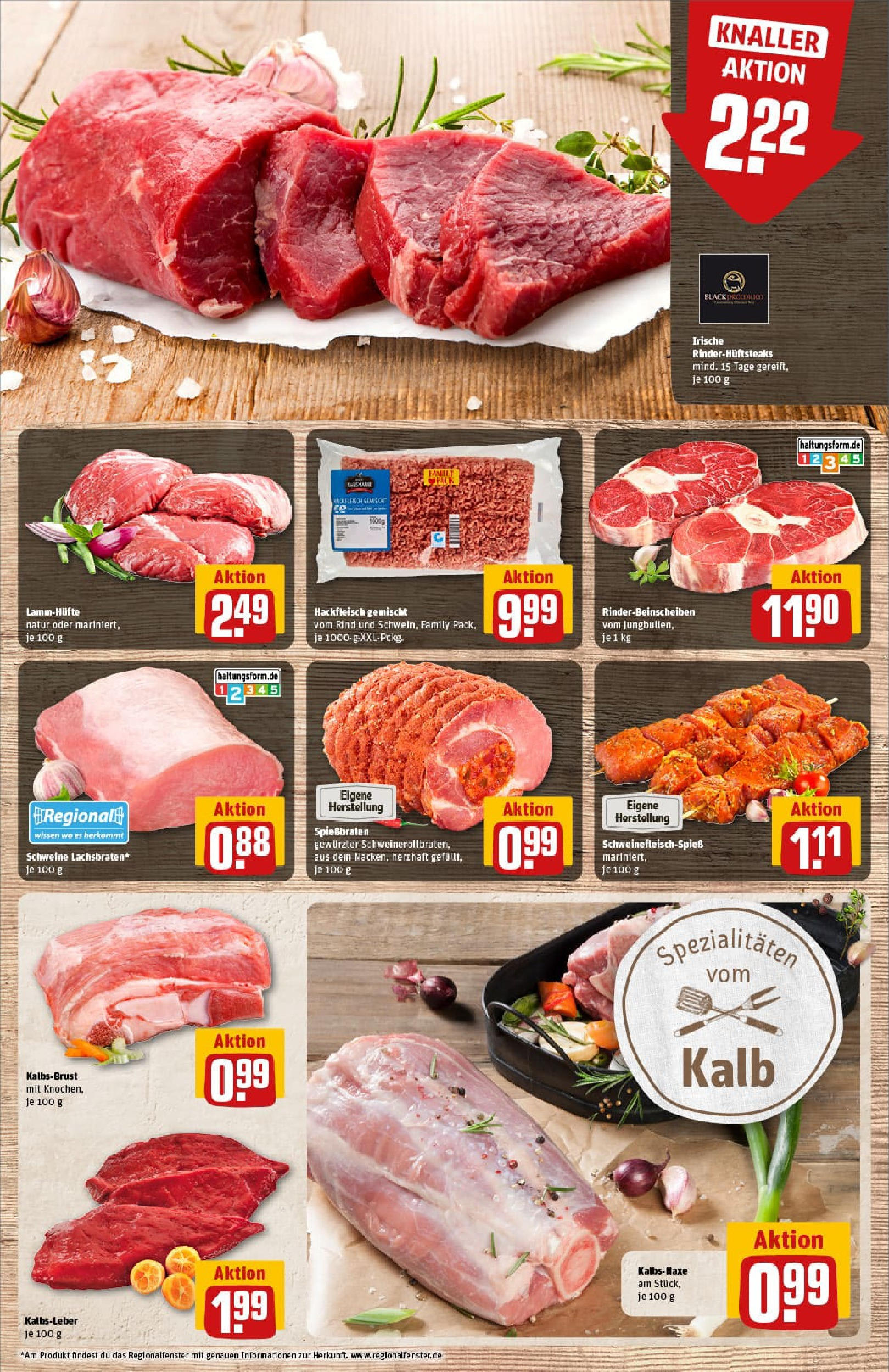 REWE Prospekt ab 17.08.2025 zum Blättern » Angebote | Seite: 9 | Produkte: Kalbsleber, Steak, Hackfleisch REWE Prospekt ab 17.08.2025 zum Blättern » Angebote | Seite: 9 | Produkte: Kalbsleber, Steak, Hackfleisch