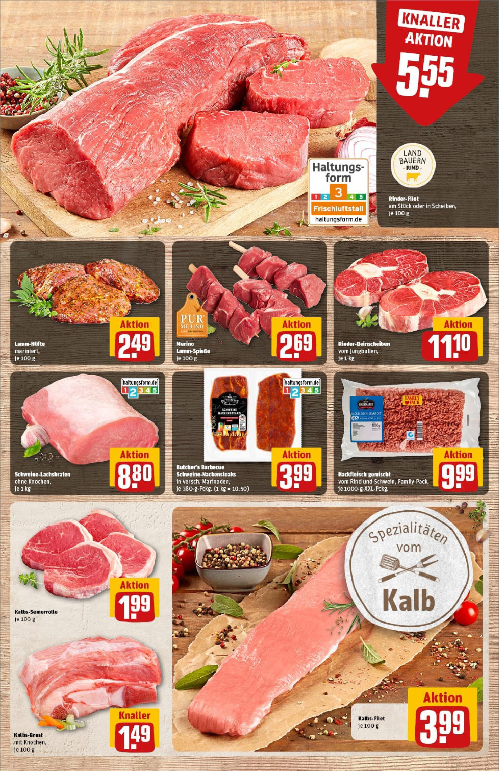 REWE Prospekt ab 17.08.2025 zum Blättern » Angebote | Seite: 11 | Produkte: Rinderfilet, Hackfleisch