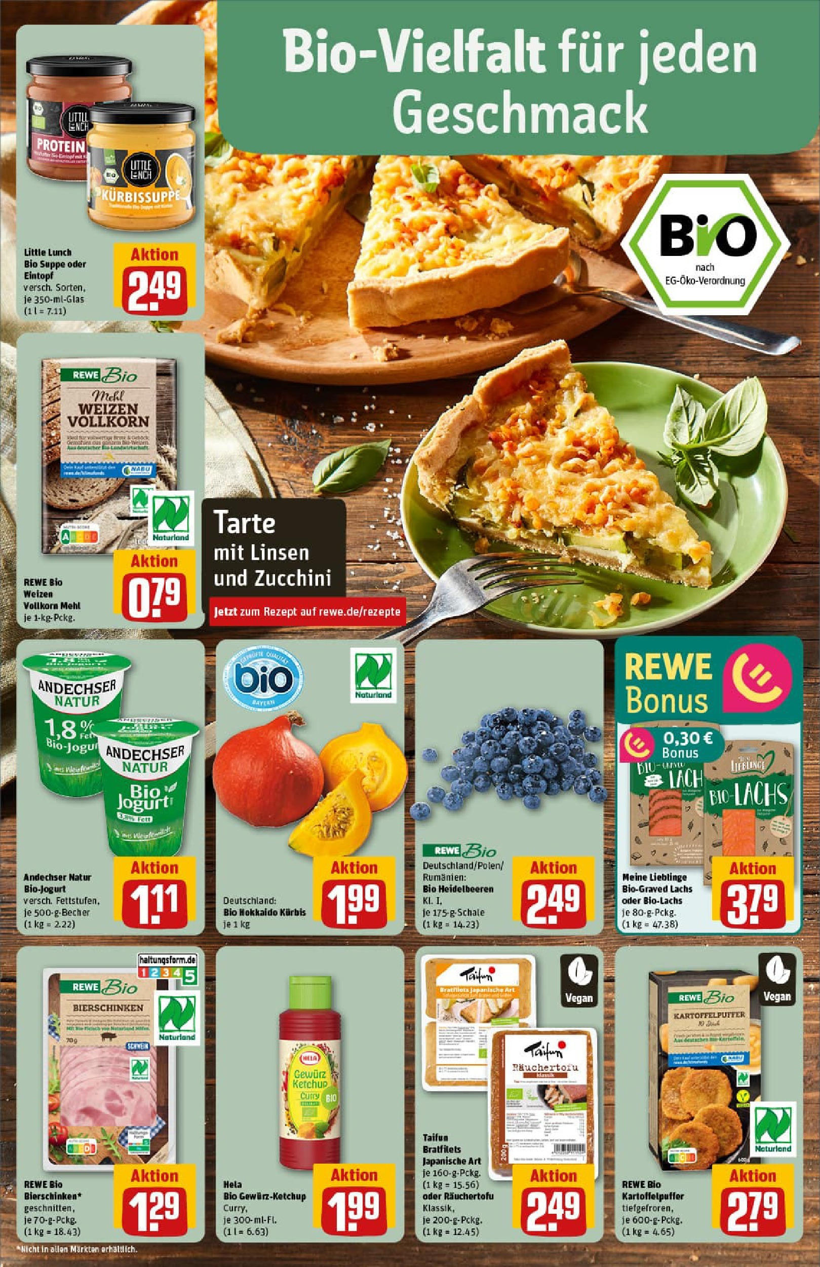 REWE Prospekt ab 17.08.2025 zum Blättern » Angebote | Seite: 4 | Produkte: Mehl, Heidelbeeren, Kürbis, Zucchini REWE Prospekt ab 17.08.2025 zum Blättern » Angebote | Seite: 4 | Produkte: Mehl, Heidelbeeren, Kürbis, Zucchini