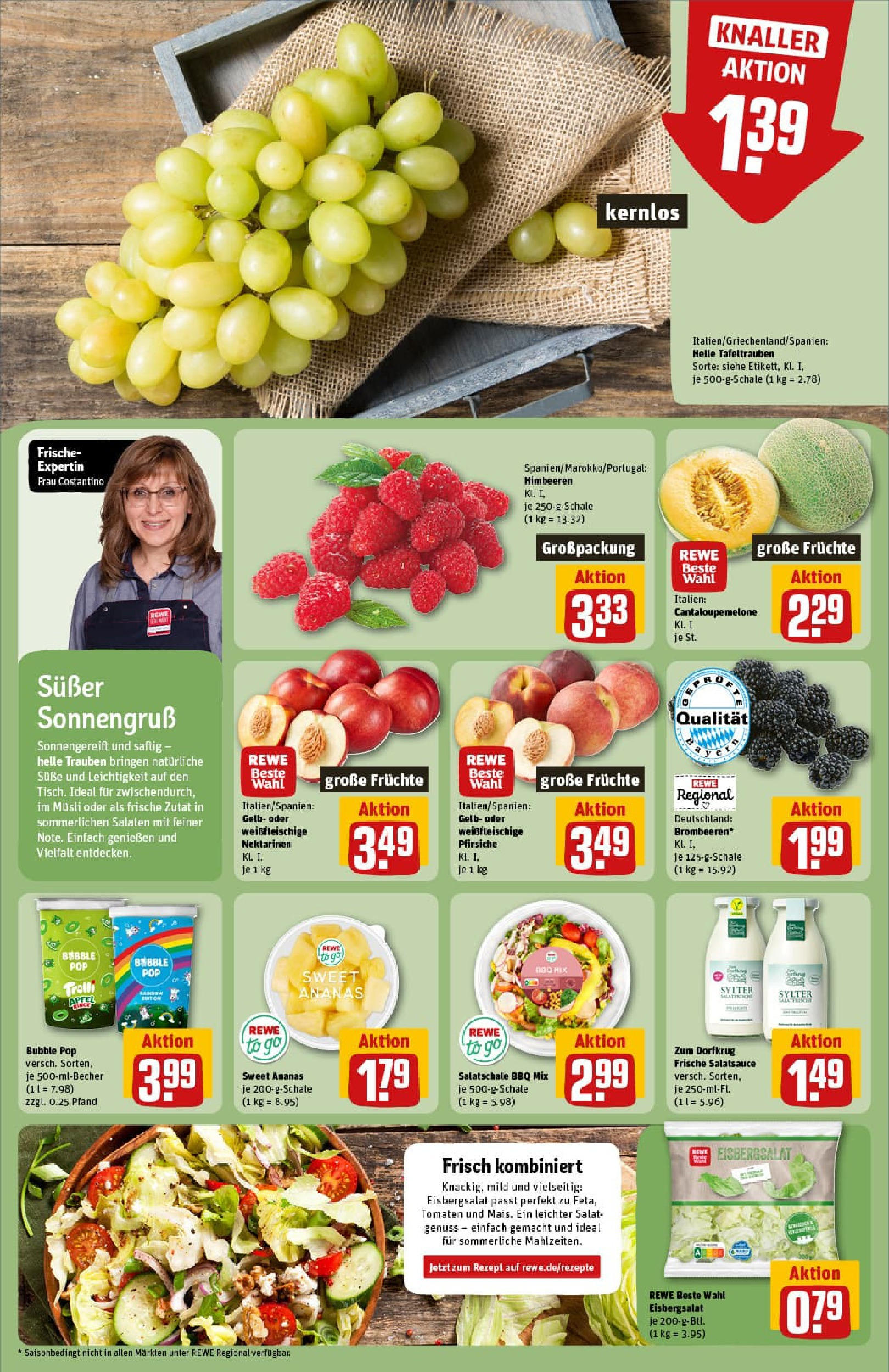 REWE Prospekt ab 17.08.2025 zum Blättern » Angebote | Seite: 6 | Produkte: Musli, Himbeeren, Eisbergsalat, Melone REWE Prospekt ab 17.08.2025 zum Blättern » Angebote | Seite: 6 | Produkte: Musli, Himbeeren, Eisbergsalat, Melone