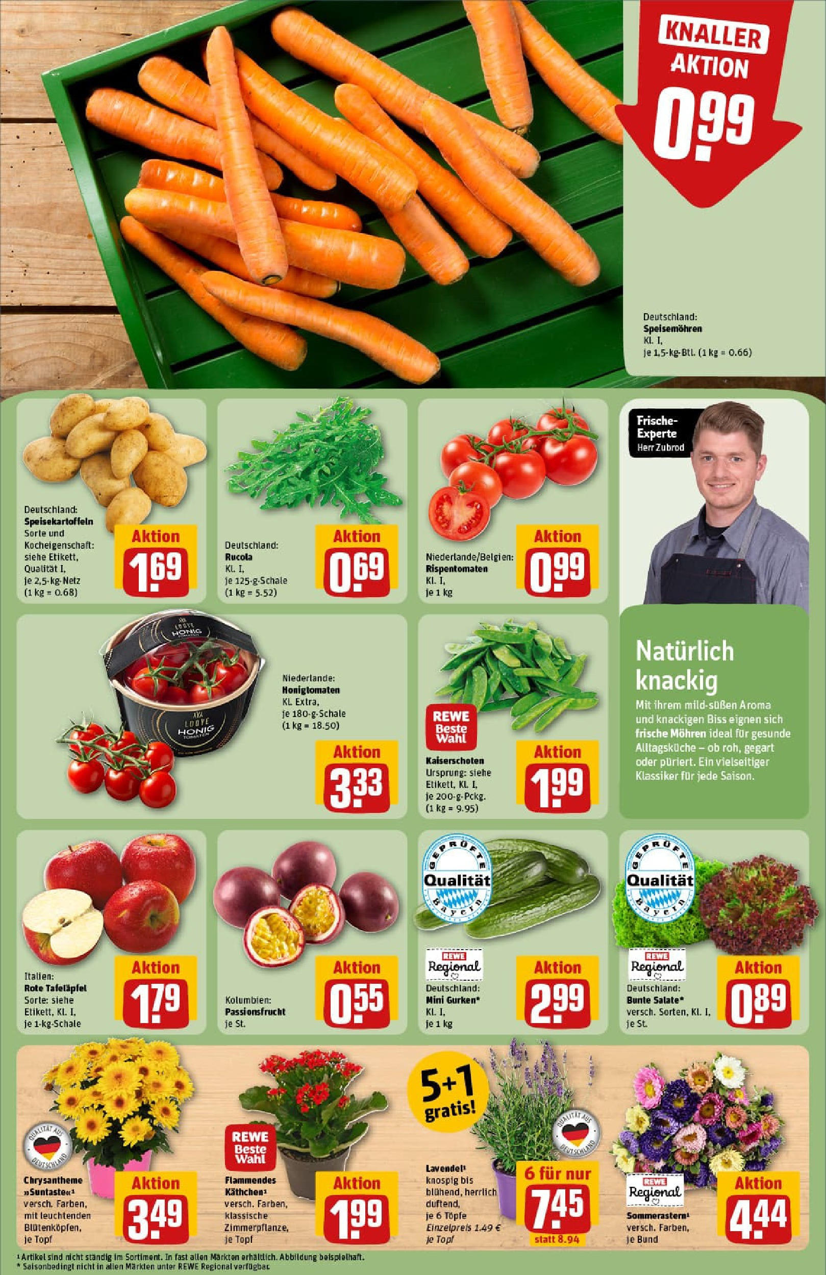 REWE Prospekt ab 17.08.2025 zum Blättern » Angebote | Seite: 7 | Produkte: Rucola, Mohren, Lavendel REWE Prospekt ab 17.08.2025 zum Blättern » Angebote | Seite: 7 | Produkte: Rucola, Mohren, Lavendel