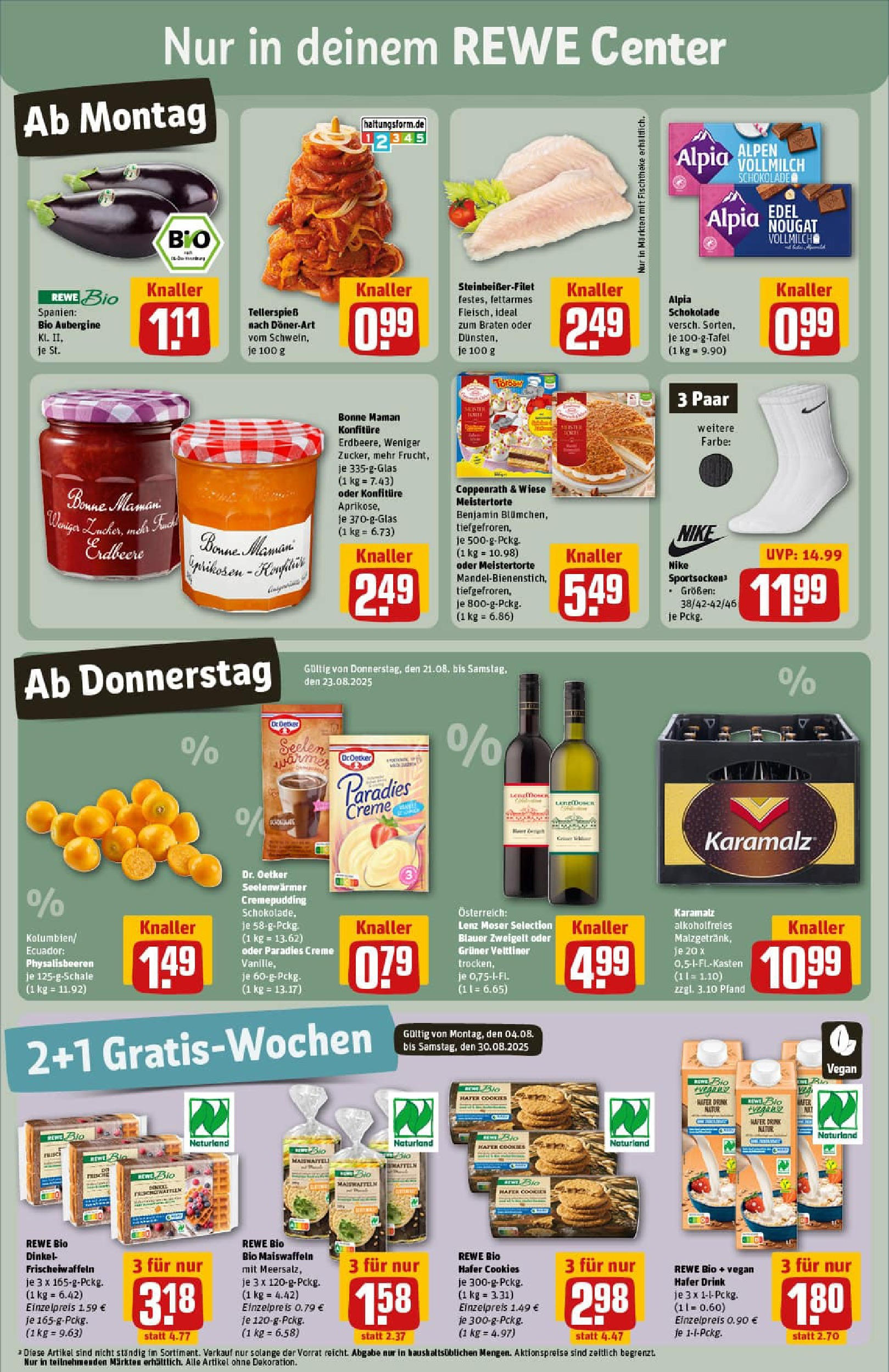 REWE Prospekt ab 17.08.2025 zum Blättern » Angebote | Seite: 3 | Produkte: Schokolade, Creme, Aubergine, Bonne maman