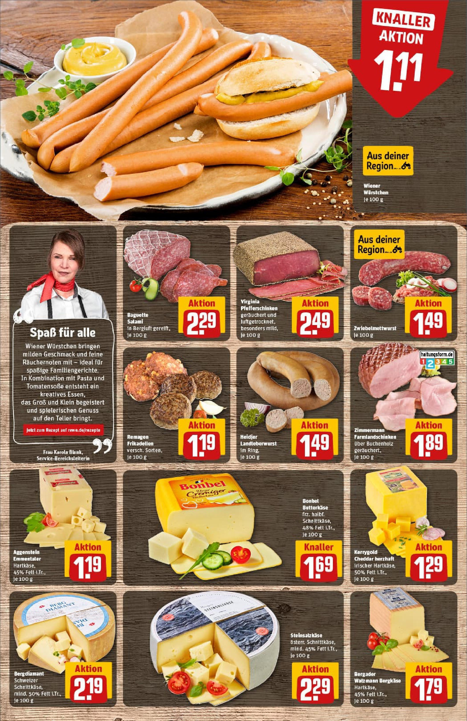 REWE Prospekt ab 17.08.2025 zum Blättern » Angebote | Seite: 10 | Produkte: Wiener wurstchen, Baguette, Pasta, Salami