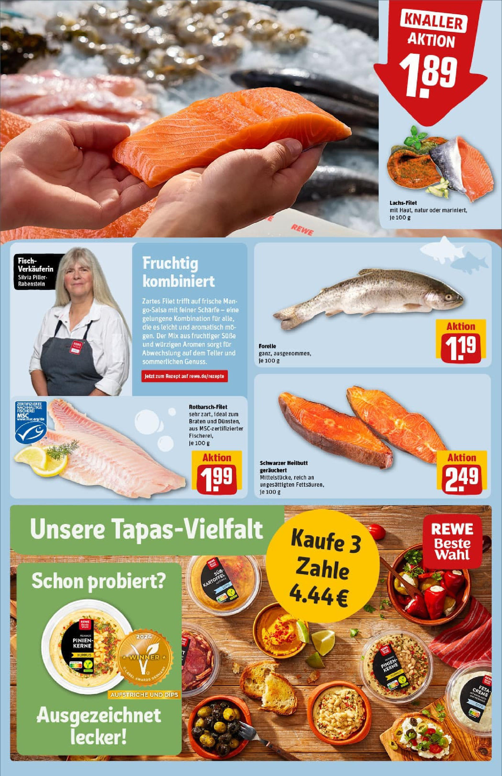 REWE Prospekt ab 17.08.2025 zum Blättern » Angebote | Seite: 12 | Produkte: Feta, Creme, Fisch