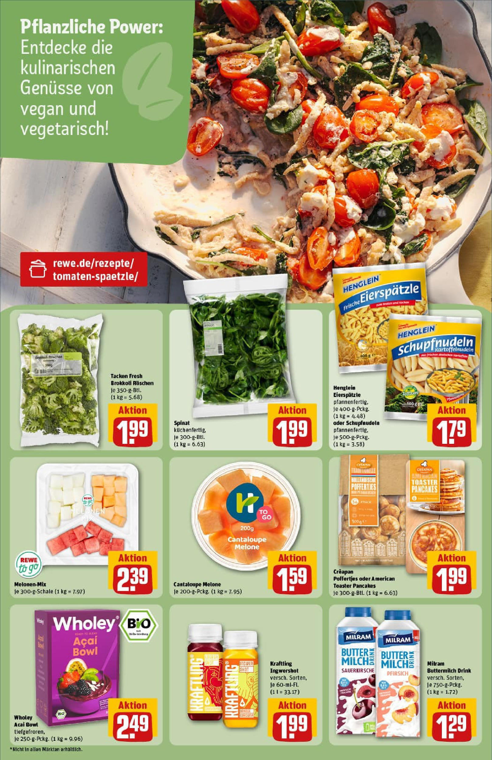 REWE Prospekt ab 17.08.2025 zum Blättern » Angebote | Seite: 18 | Produkte: Toaster, Brokkoli, Pfirsich, Melone