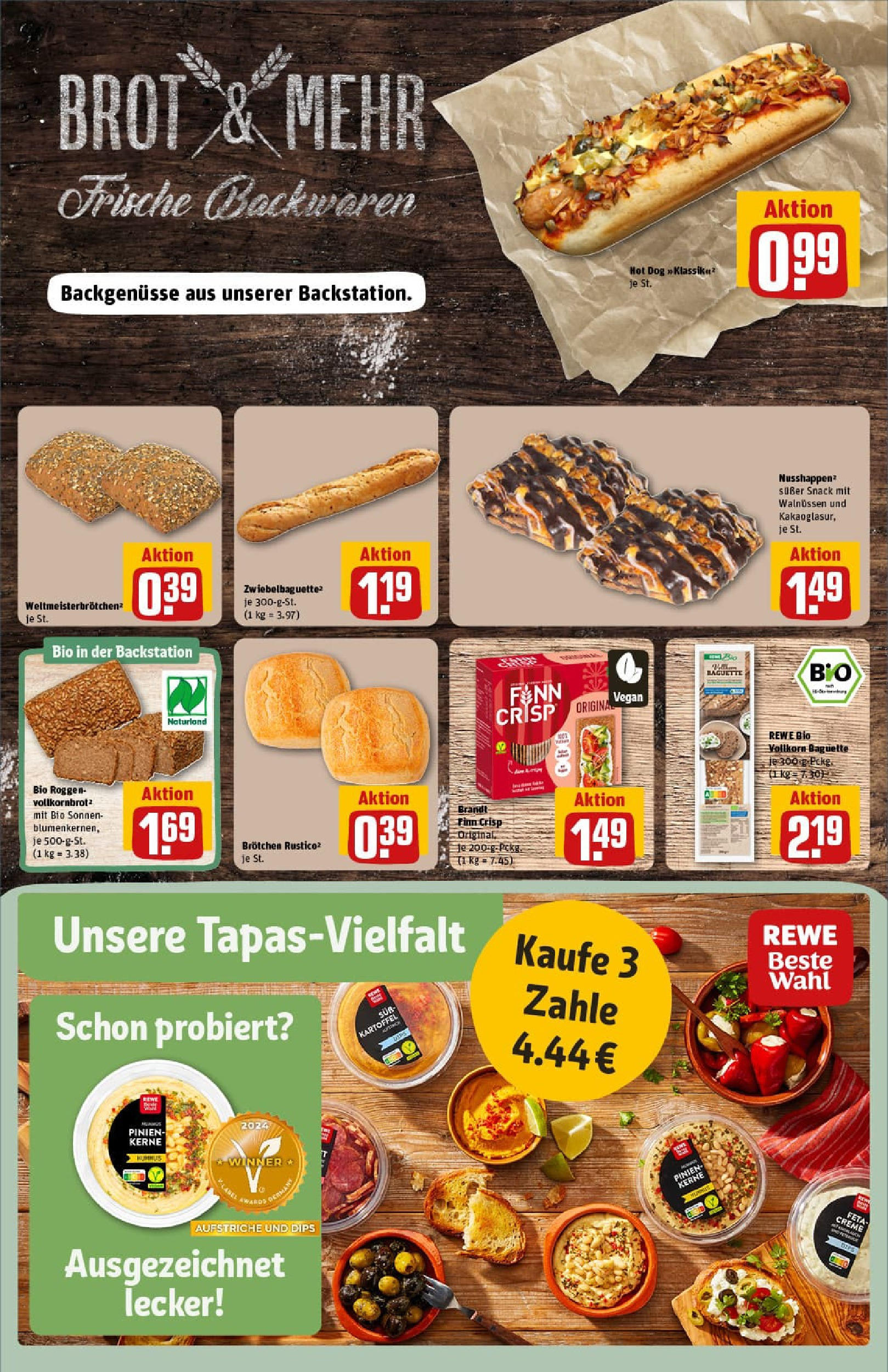 REWE Prospekt ab 17.08.2025 zum Blättern » Angebote | Seite: 12 | Produkte: Feta, Baguette, Creme, Brot