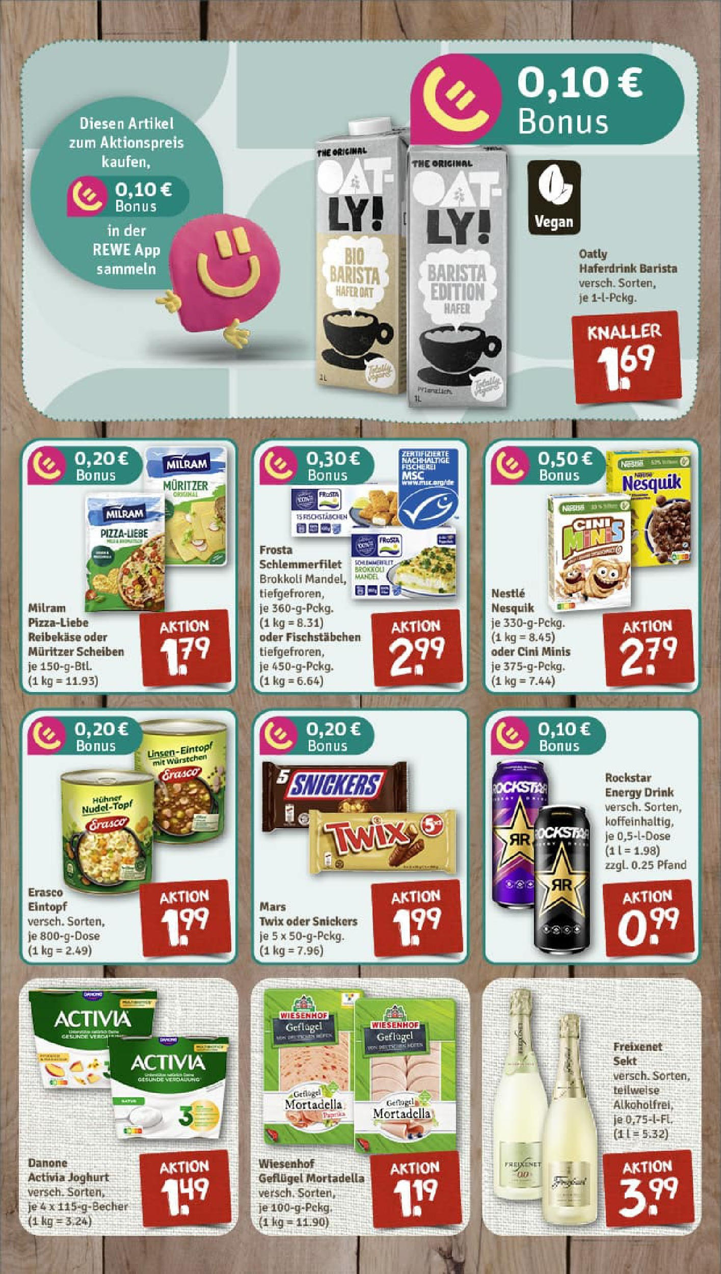 REWE Prospekt ab 17.08.2025 zum Blättern » Angebote | Seite: 2 | Produkte: Activia, Haferdrink, Reibekase, Erasco REWE Prospekt ab 17.08.2025 zum Blättern » Angebote | Seite: 2 | Produkte: Activia, Haferdrink, Reibekase, Erasco