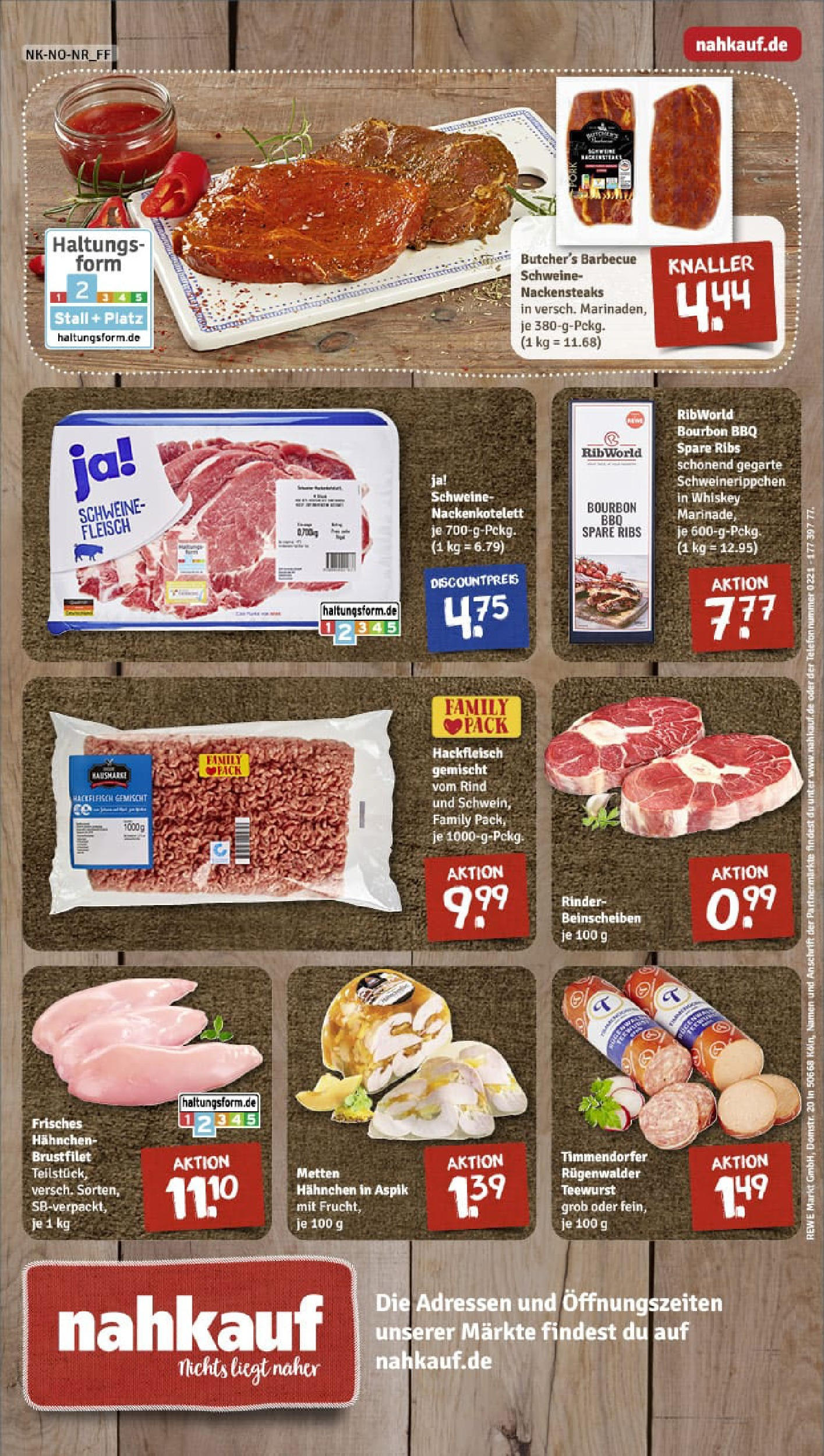 REWE Prospekt ab 17.08.2025 zum Blättern » Angebote | Seite: 8 | Produkte: Nackensteaks, Hahnchen, Fleisch, Hackfleisch
