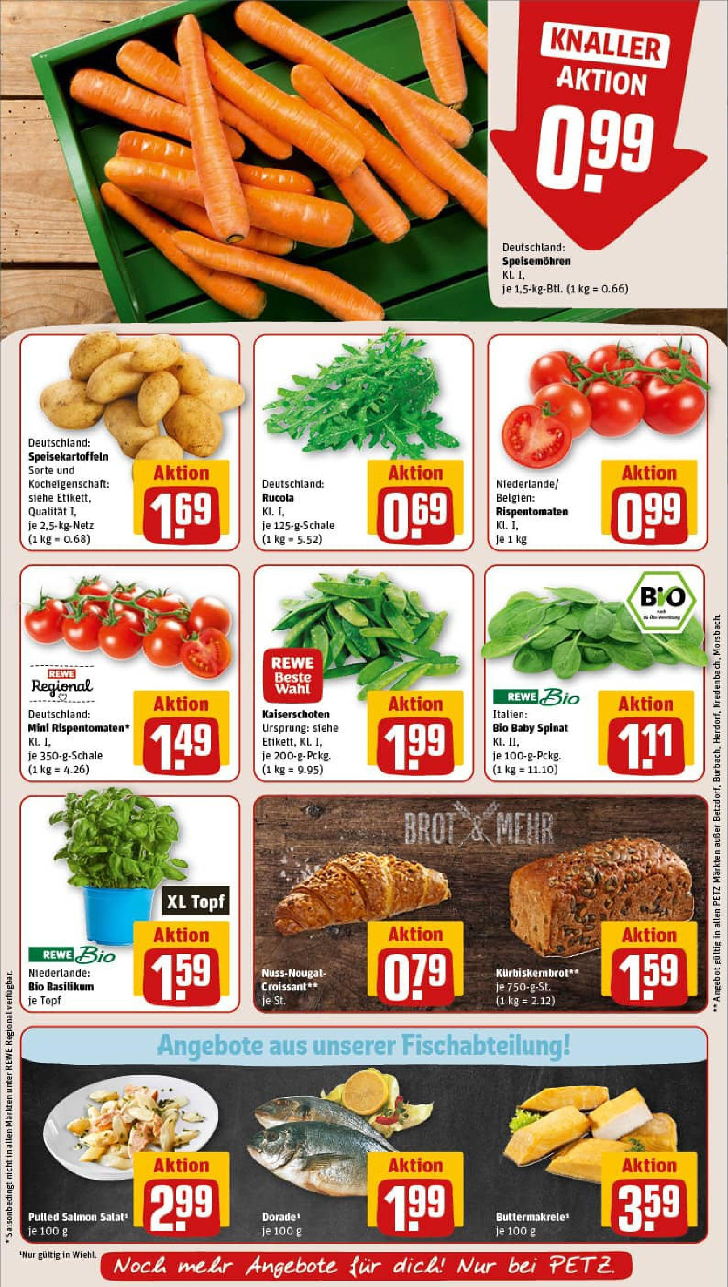 REWE Prospekt ab 17.08.2025 zum Blättern » Angebote | Seite: 7 | Produkte: Butter, Rucola, Croissant, Brot REWE Prospekt ab 17.08.2025 zum Blättern » Angebote | Seite: 7 | Produkte: Butter, Rucola, Croissant, Brot