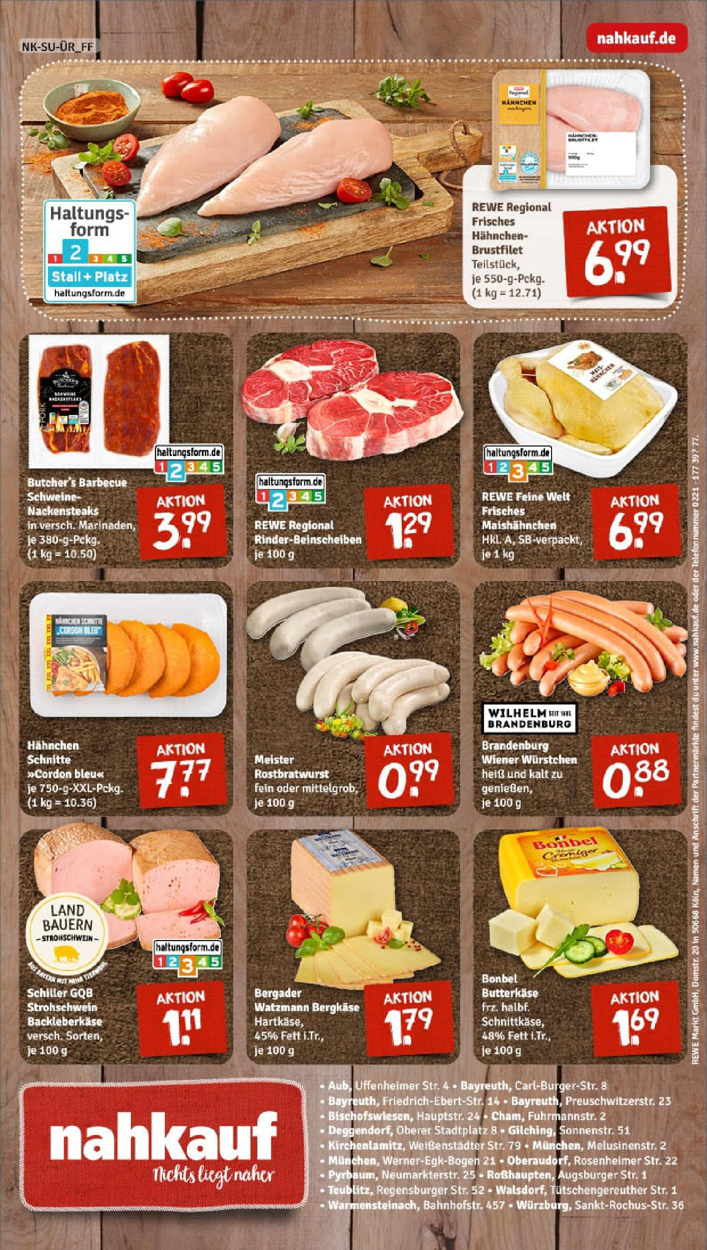 REWE Prospekt ab 17.08.2025 zum Blättern » Angebote | Seite: 8 | Produkte: Nackensteaks, Hahnchen, Wiener wurstchen, Butter REWE Prospekt ab 17.08.2025 zum Blättern » Angebote | Seite: 8 | Produkte: Nackensteaks, Hahnchen, Wiener wurstchen, Butter