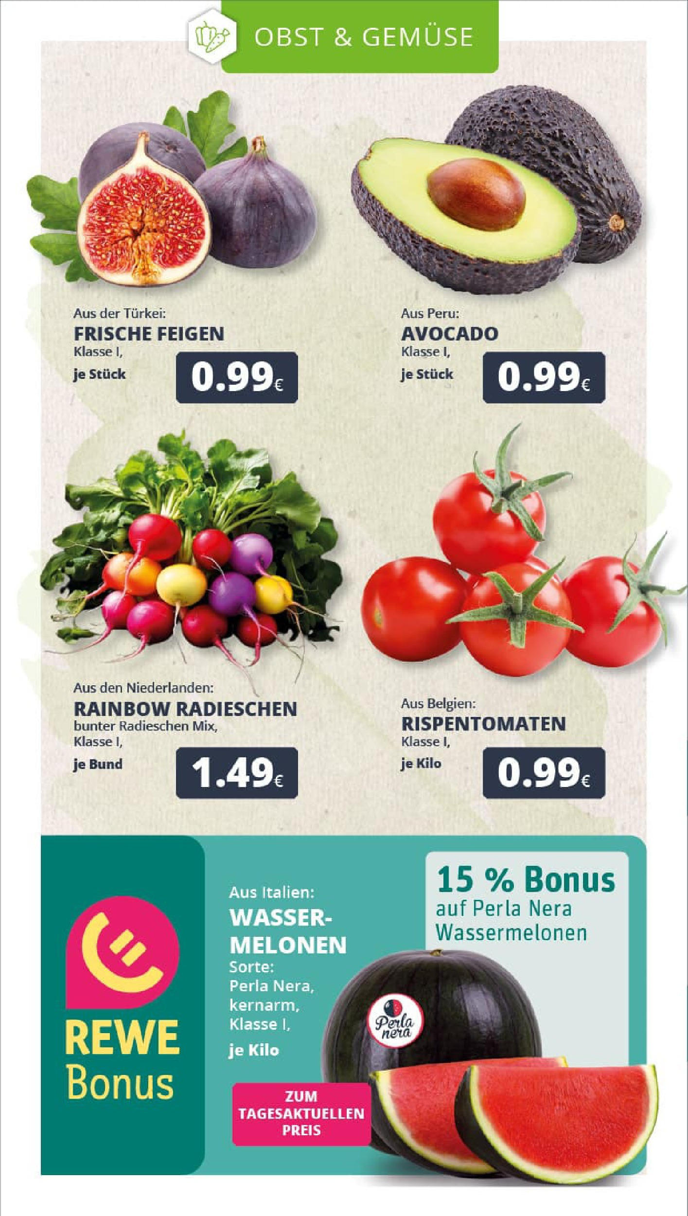 REWE Prospekt ab 17.08.2025 zum Blättern » Angebote | Seite: 7 | Produkte: Avocado, Wasser, Gemüse, Obst REWE Prospekt ab 17.08.2025 zum Blättern » Angebote | Seite: 7 | Produkte: Avocado, Wasser, Gemüse, Obst