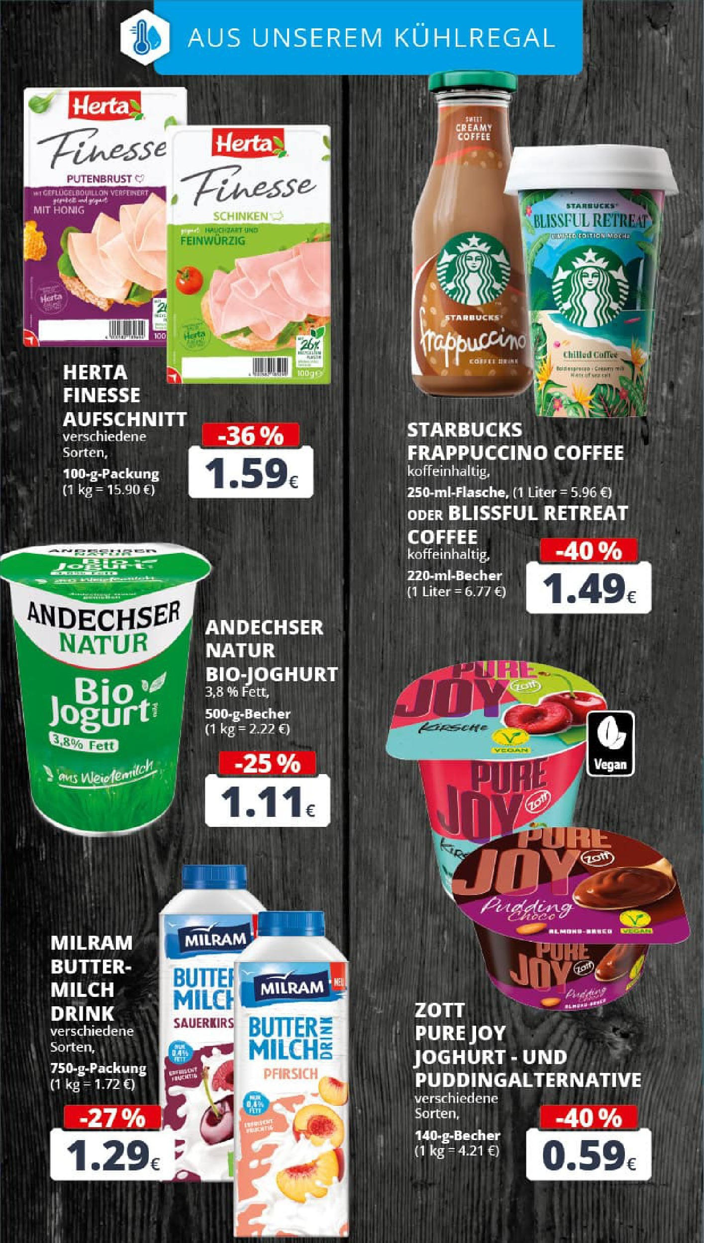 REWE Prospekt ab 17.08.2025 zum Blättern » Angebote | Seite: 14 | Produkte: Butter, Joghurt, Starbucks, Herta finesse REWE Prospekt ab 17.08.2025 zum Blättern » Angebote | Seite: 14 | Produkte: Butter, Joghurt, Starbucks, Herta finesse
