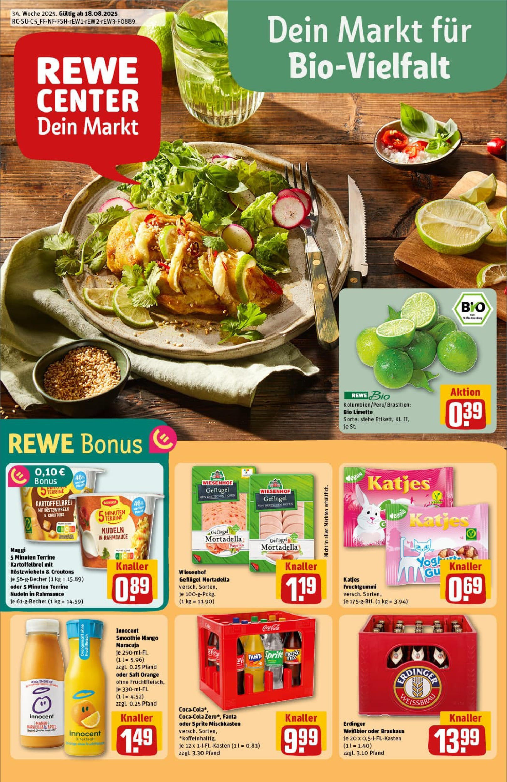 REWE Prospekt ab 17.08.2025 zum Blättern » Angebote | Seite: 1 | Produkte: Sprite, Weißbier, Mango, Saft REWE Prospekt ab 17.08.2025 zum Blättern » Angebote | Seite: 1 | Produkte: Sprite, Weißbier, Mango, Saft