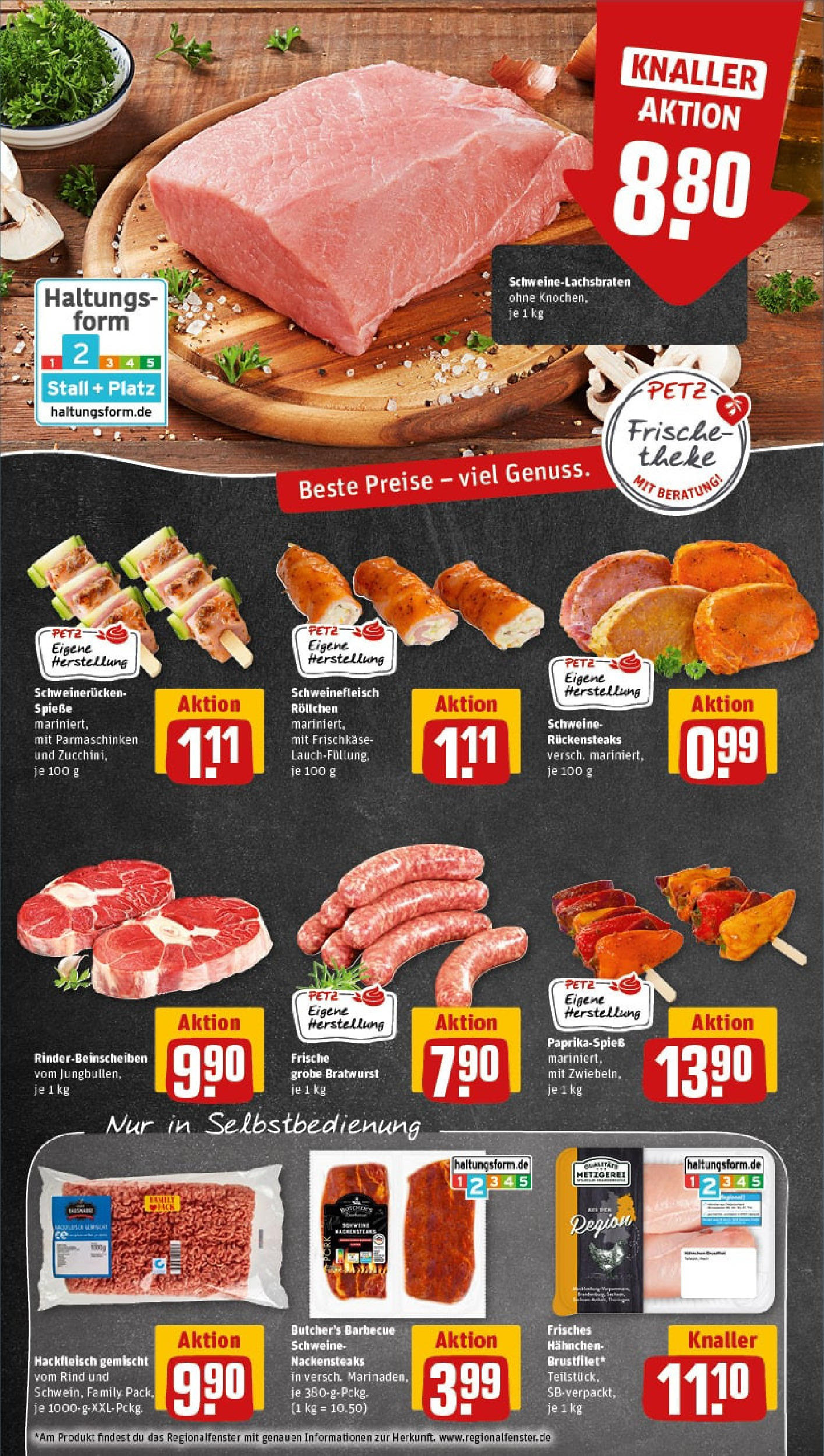 REWE Prospekt ab 17.08.2025 zum Blättern » Angebote | Seite: 8 | Produkte: Nackensteaks, Hahnchen, Spieße, Frischkase REWE Prospekt ab 17.08.2025 zum Blättern » Angebote | Seite: 8 | Produkte: Nackensteaks, Hahnchen, Spieße, Frischkase