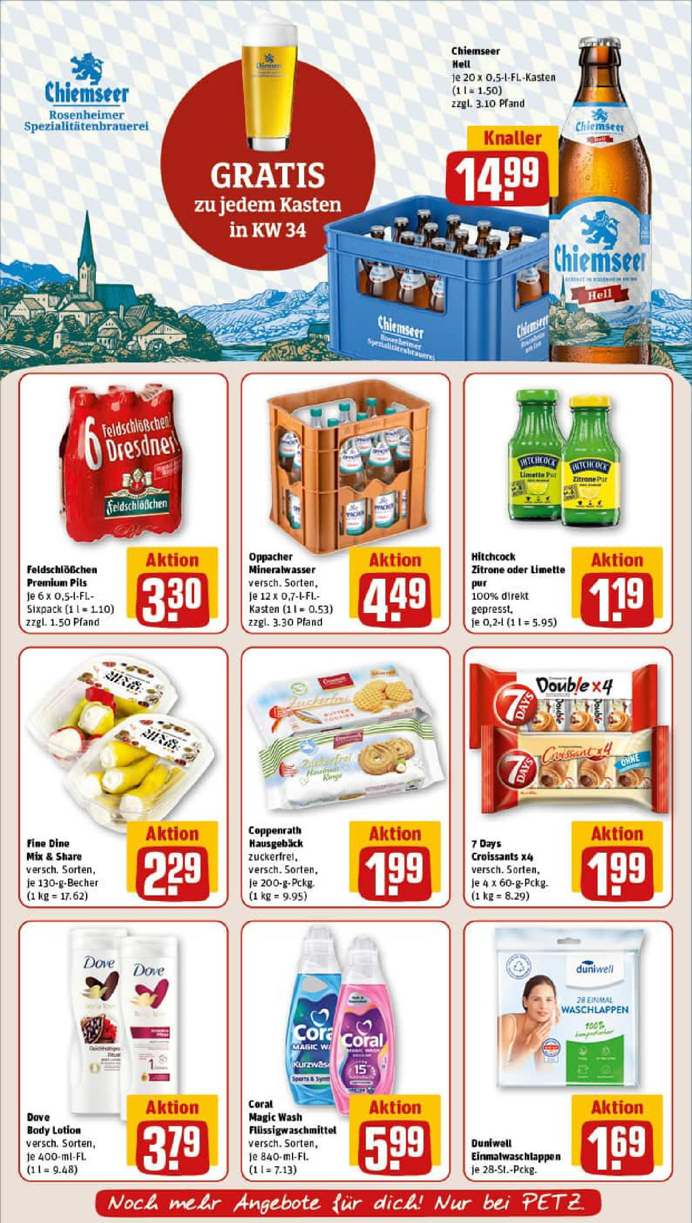 REWE Prospekt ab 17.08.2025 zum Blättern » Angebote | Seite: 11 | Produkte: Coral, Pils, Croissant, Limette REWE Prospekt ab 17.08.2025 zum Blättern » Angebote | Seite: 11 | Produkte: Coral, Pils, Croissant, Limette