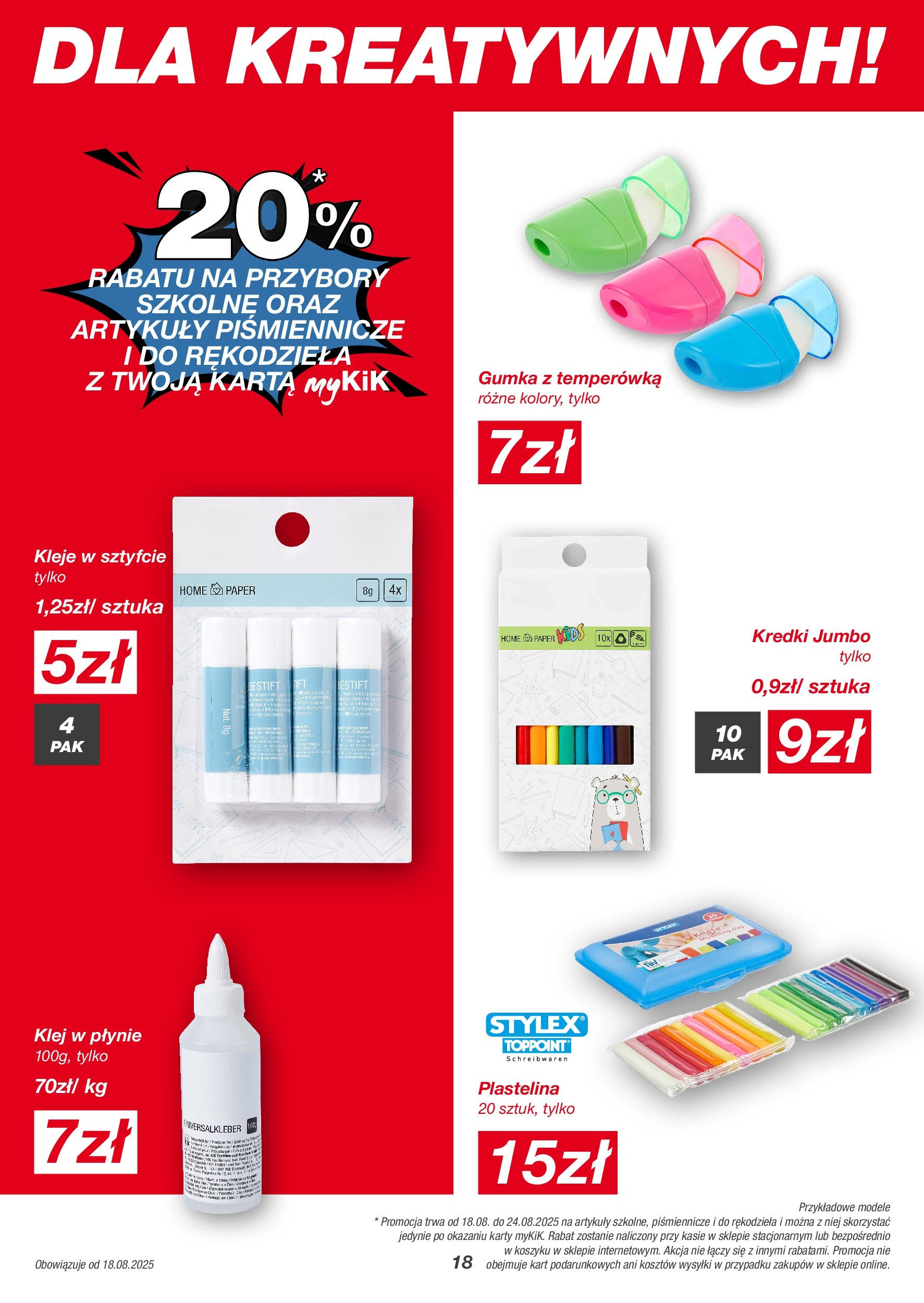 Kik gazetka od 18.08.2025 - Aktualna gazetka online | Strona: 18 | Produkty: Karta, Temperówka