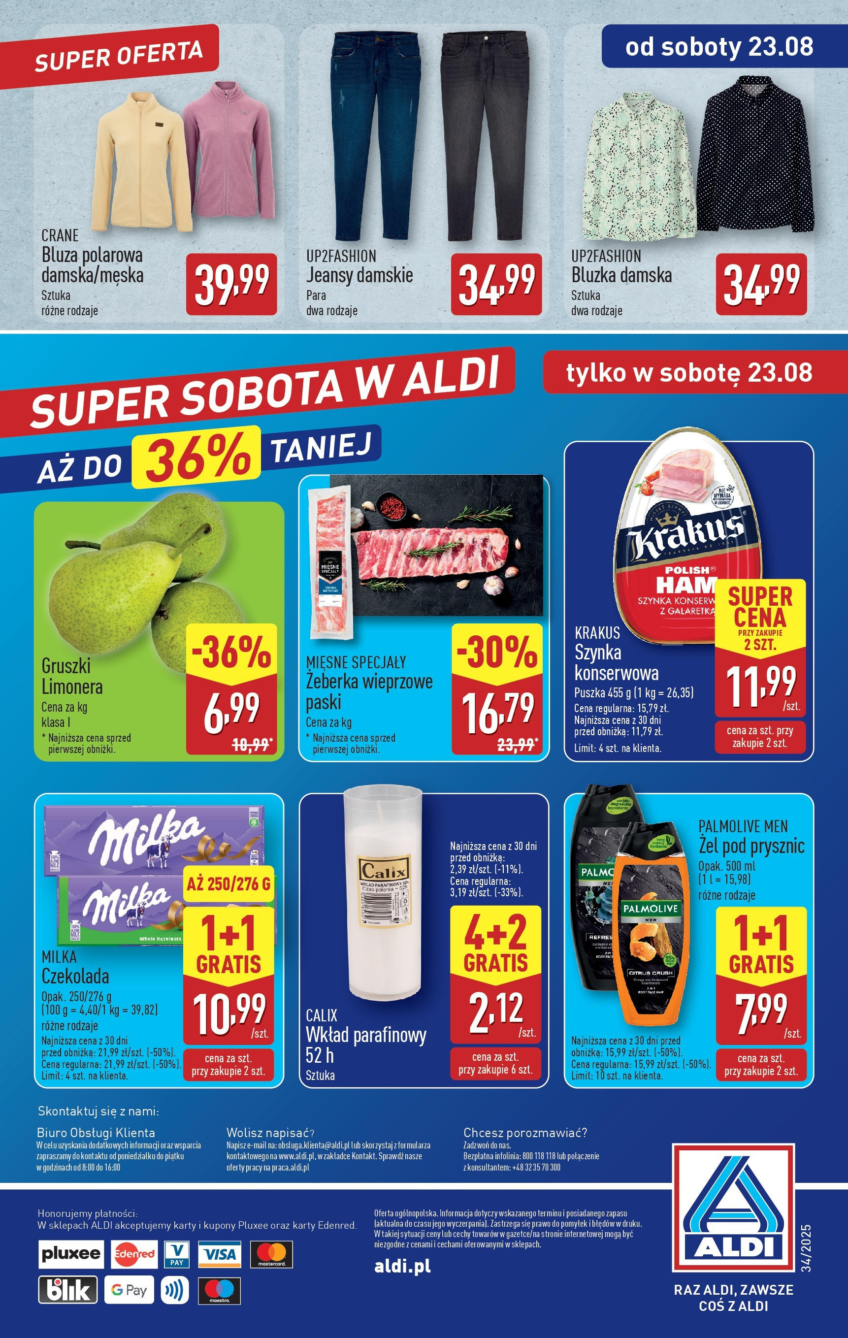 Aldi Gazetka od 18.08.2025 - Ulotka PDF, promocje | Strona: 28 | Produkty: Bluzka, Galaretka, Milka, Prysznic