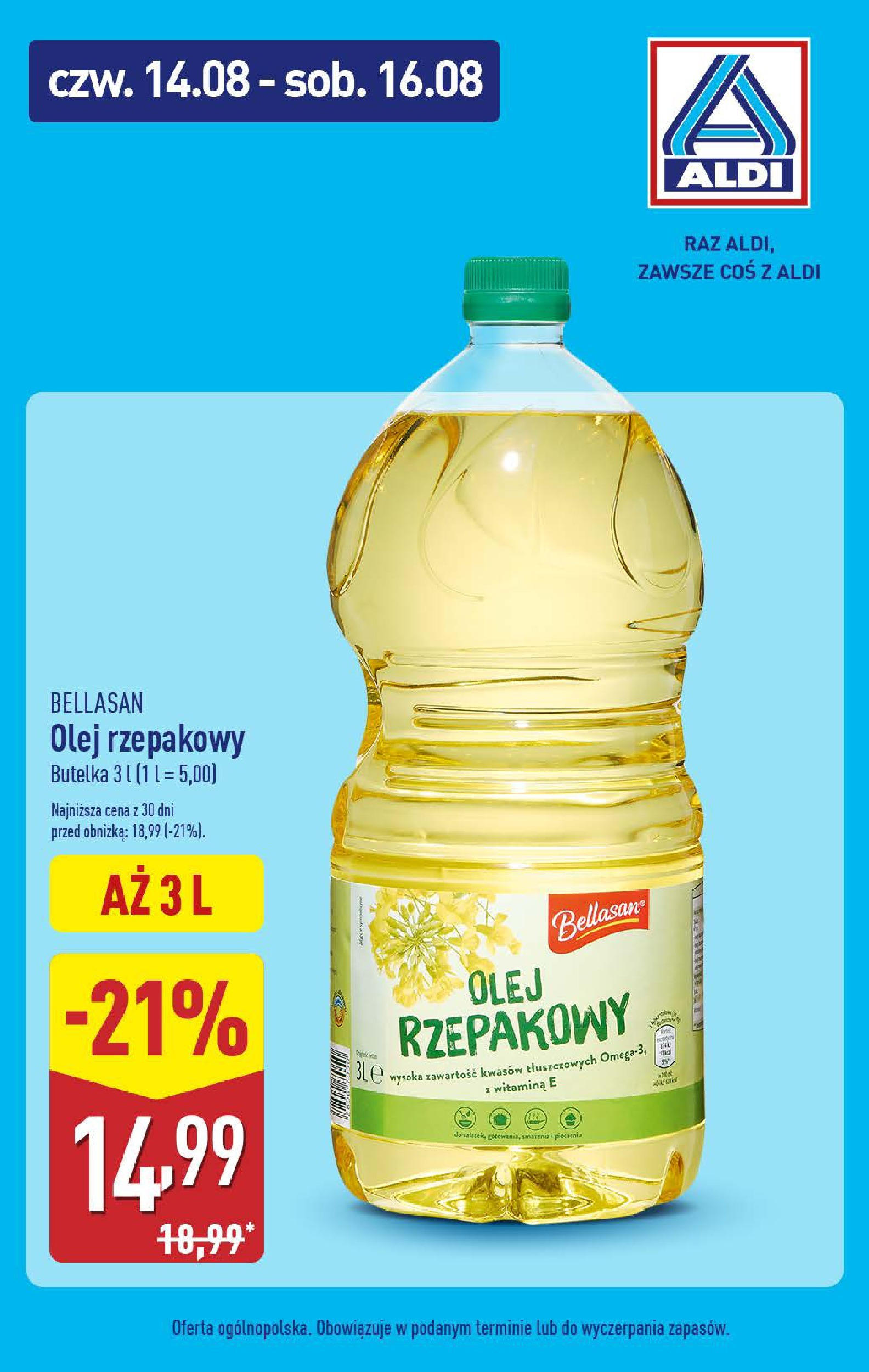 Aldi Gazetka - Super ceny od 14.08.2025 - Ulotka PDF, promocje | Strona: 2 | Produkty: Olej rzepakowy, Olej