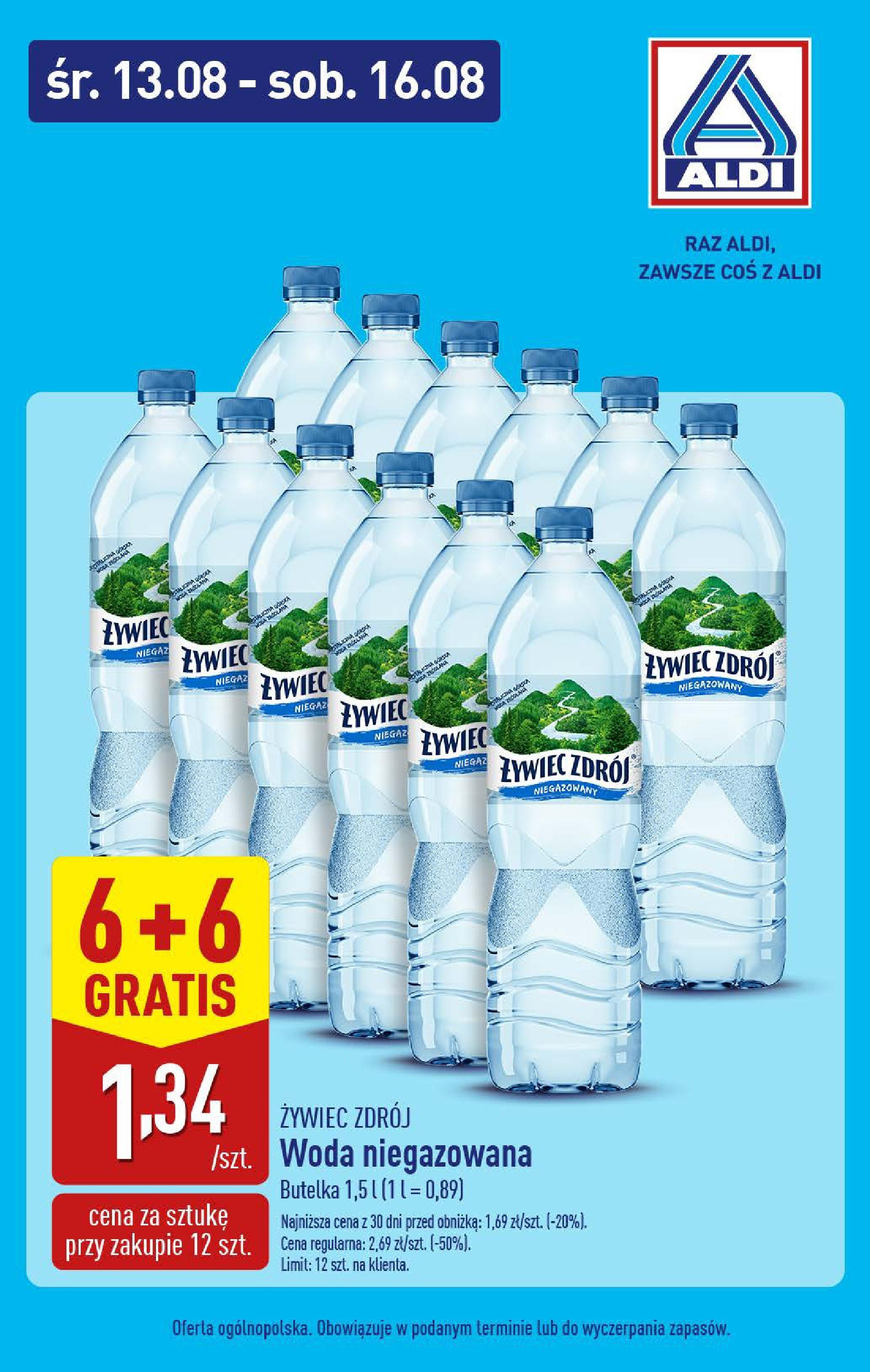 Aldi Gazetka - Weekend od 13.08.2025 - Ulotka PDF, promocje | Strona: 4 | Produkty: Woda niegazowana, Woda