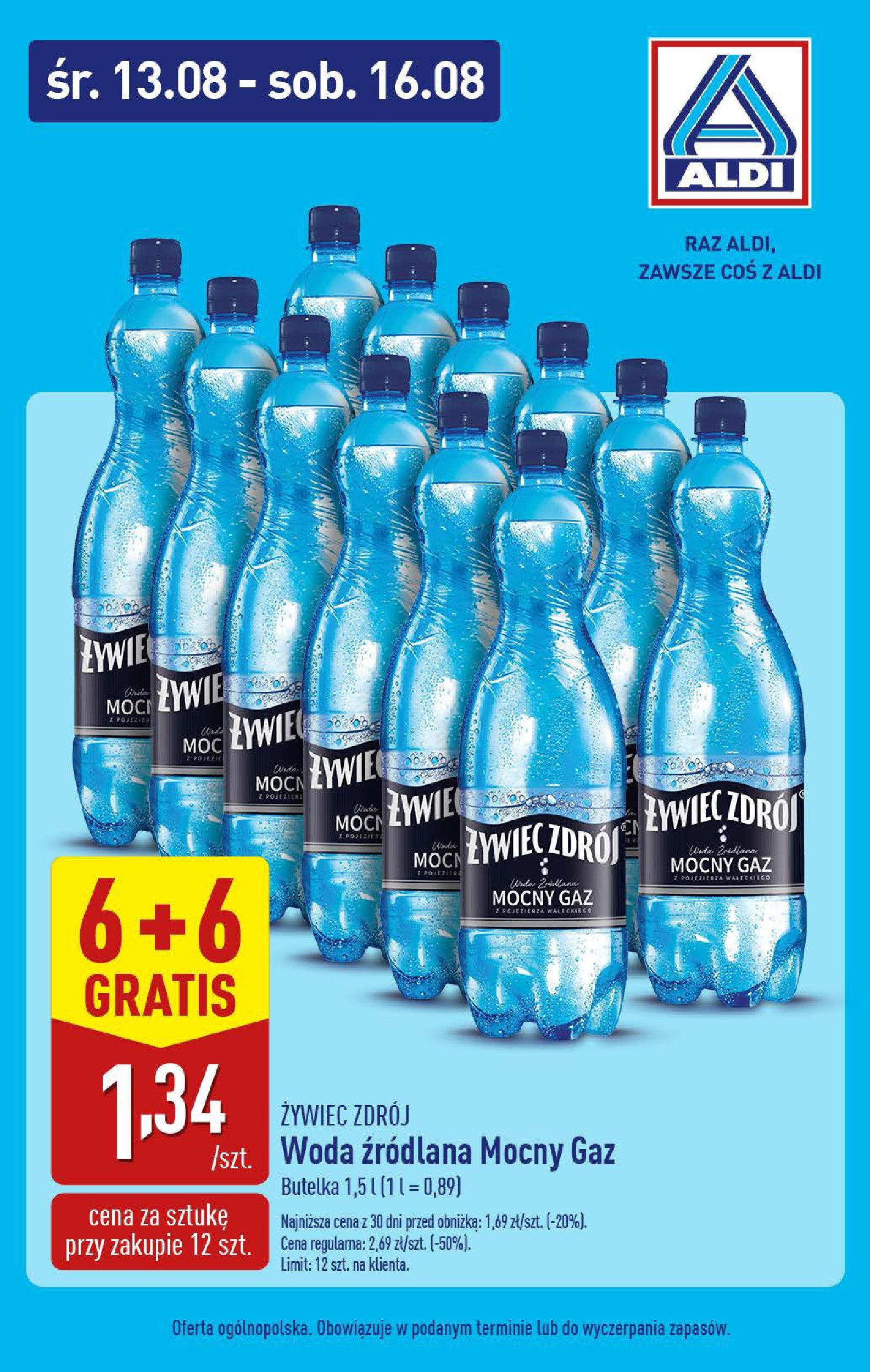 Aldi Gazetka - Weekend od 13.08.2025 - Ulotka PDF, promocje | Strona: 5 | Produkty: Woda źródlana, Woda