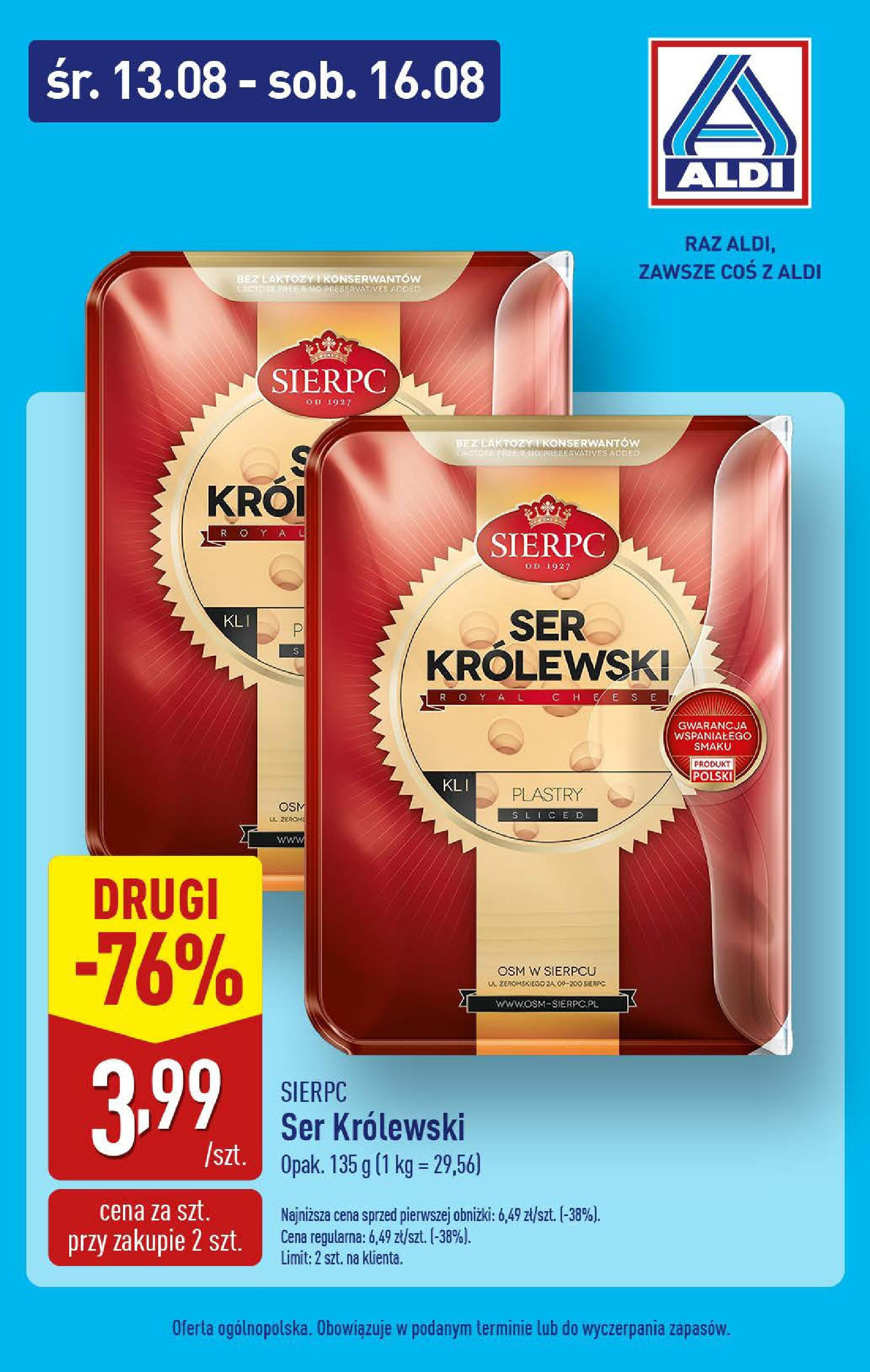 Aldi Gazetka - Weekend od 13.08.2025 - Ulotka PDF, promocje | Strona: 6 | Produkty: Bez laktozy, Ser