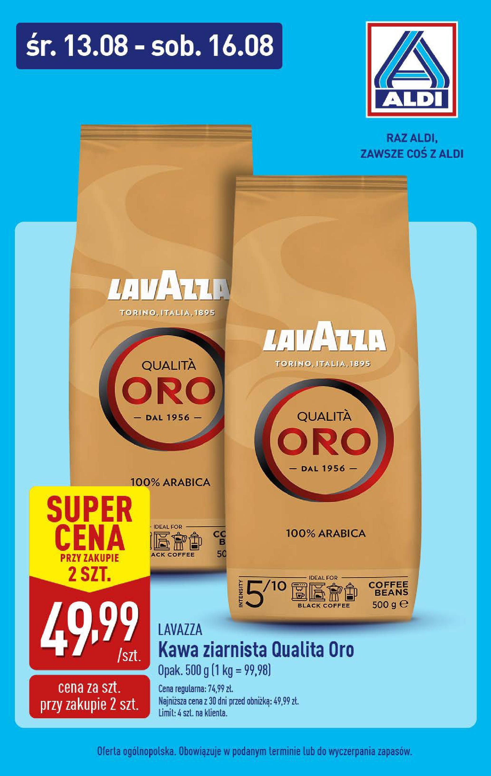 Aldi Gazetka - Weekend od 13.08.2025 - Ulotka PDF, promocje | Strona: 7 | Produkty: Kawa ziarnista, Lavazza, Kawa