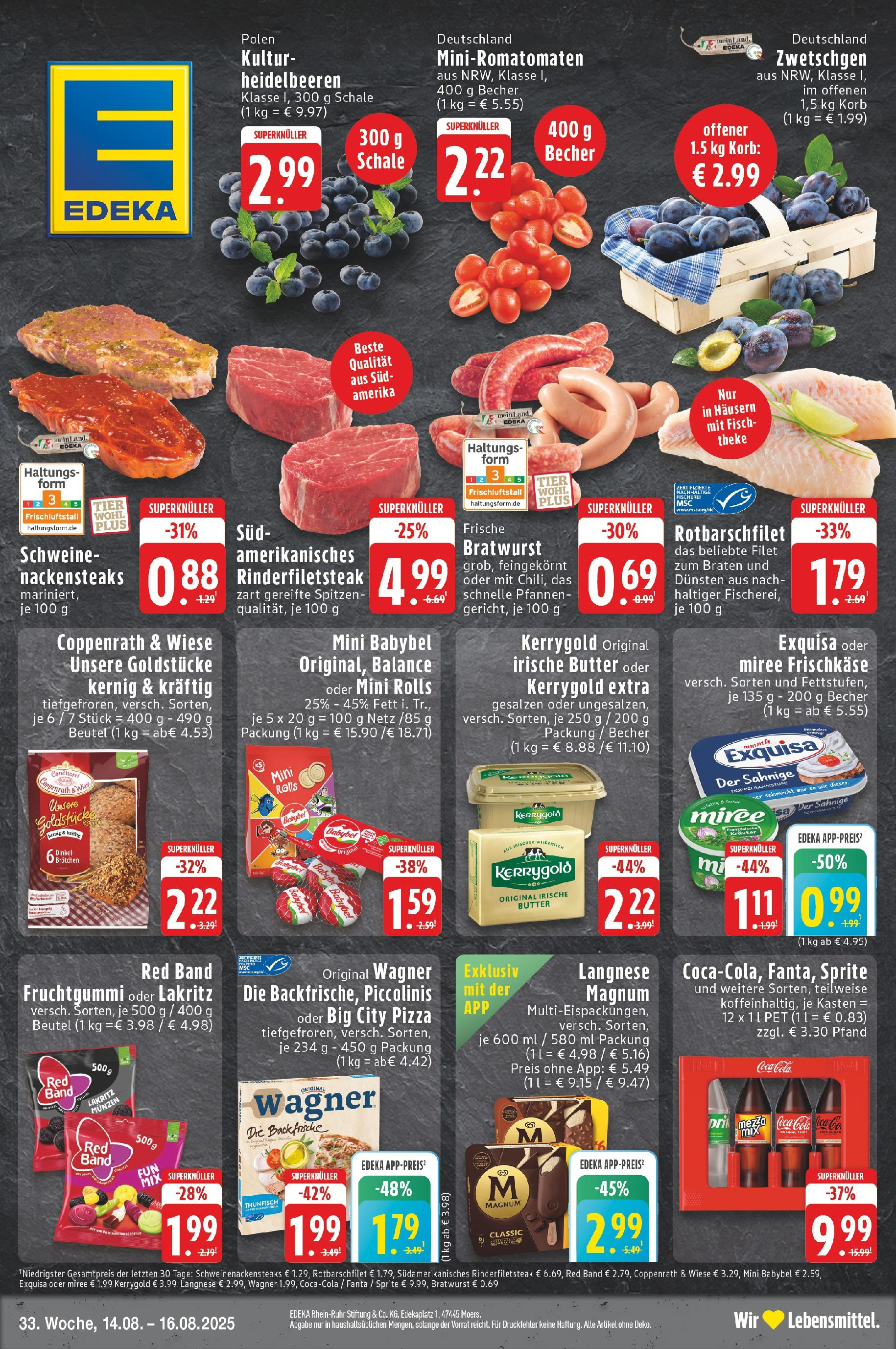 Edeka prospekt Neuss	 (ab 14.08.2025) » Angebote Online | Seite: 1 | Produkte: Theke, Bratwurst, Zwetschgen, Heidelbeeren