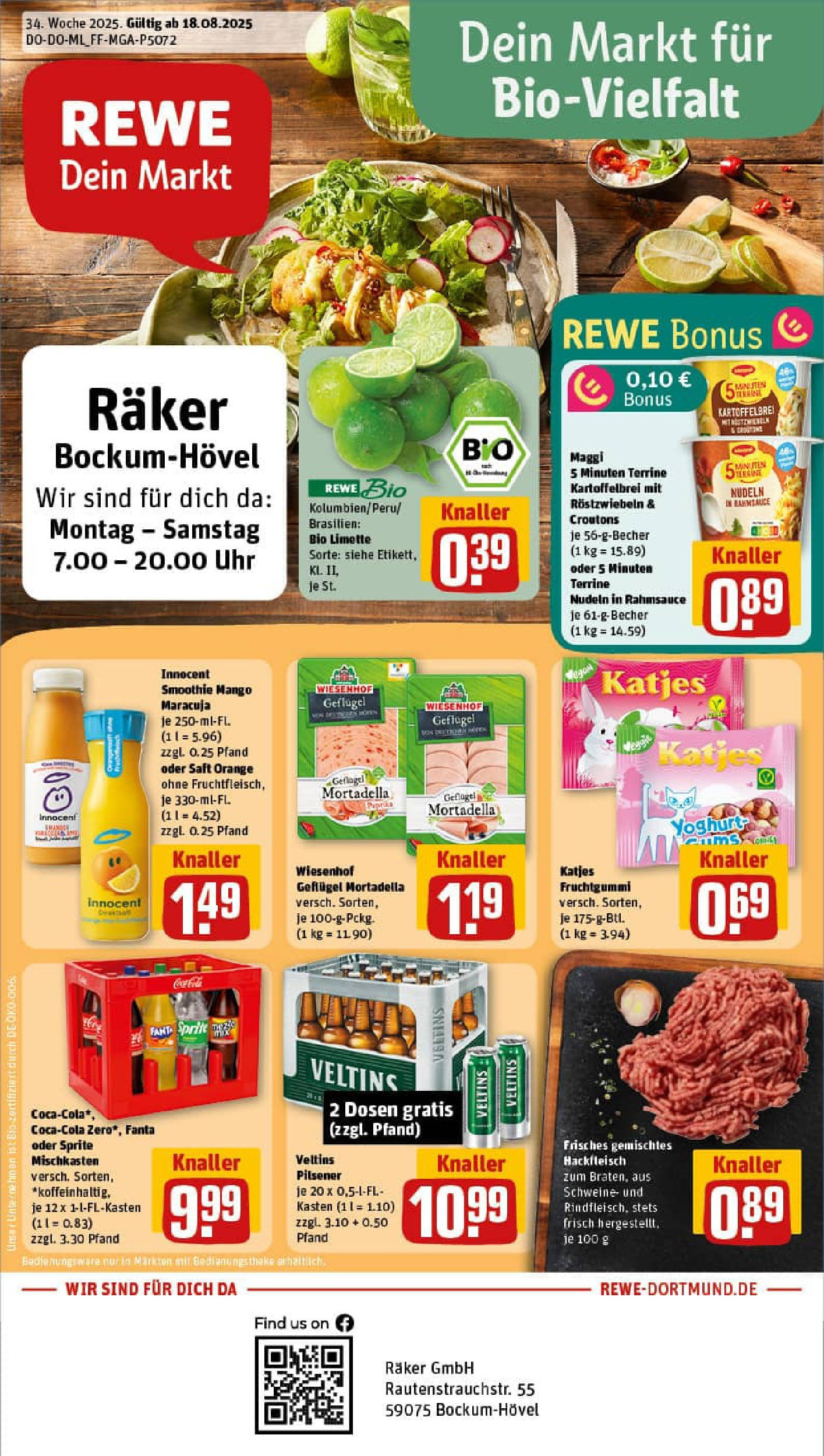 REWE Prospekt ab 17.08.2025 zum Blättern » Angebote | Seite: 1 | Produkte: Fanta, Theke, Saft, Maggi 5 minuten terrine